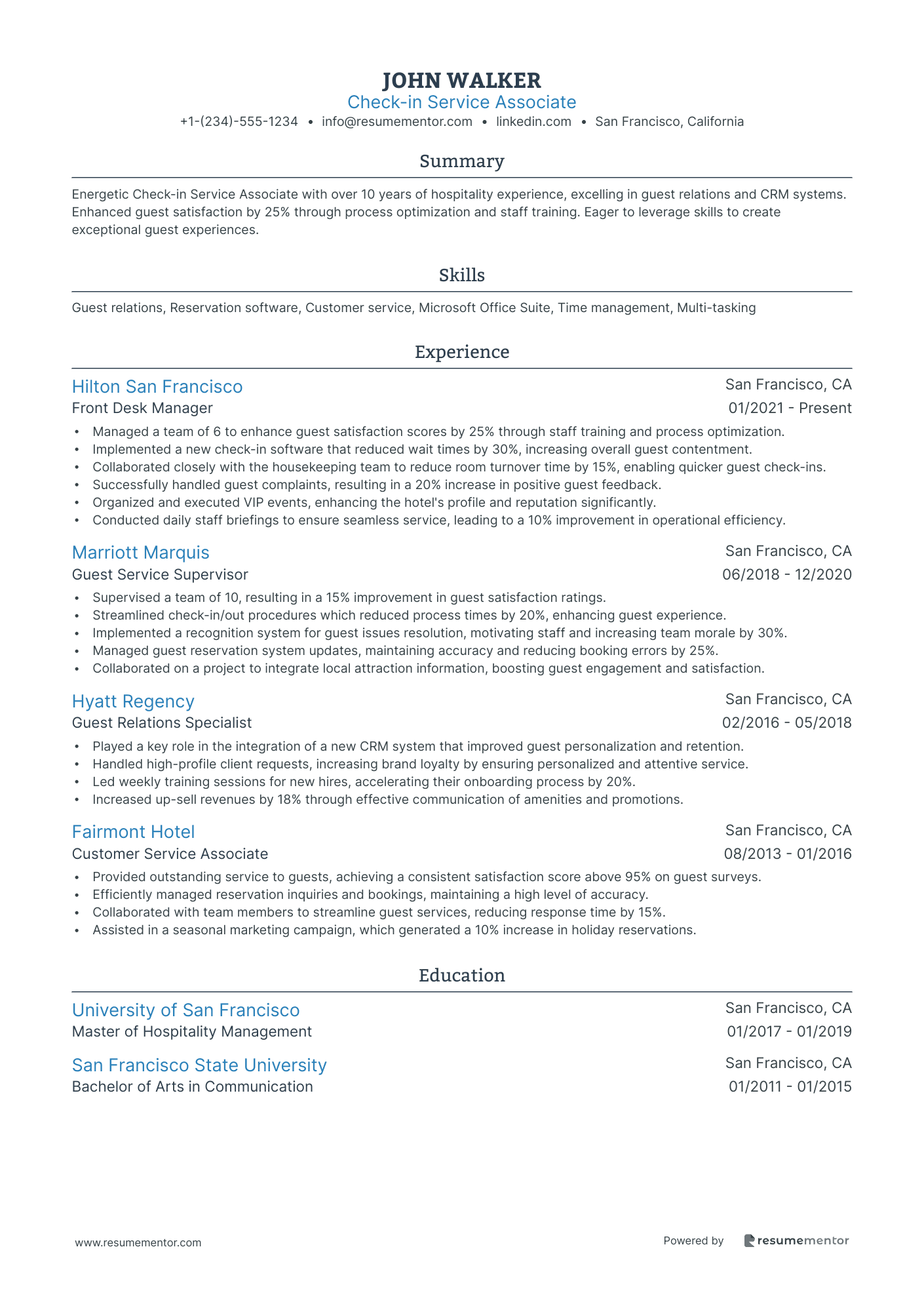 Check in Service Associate