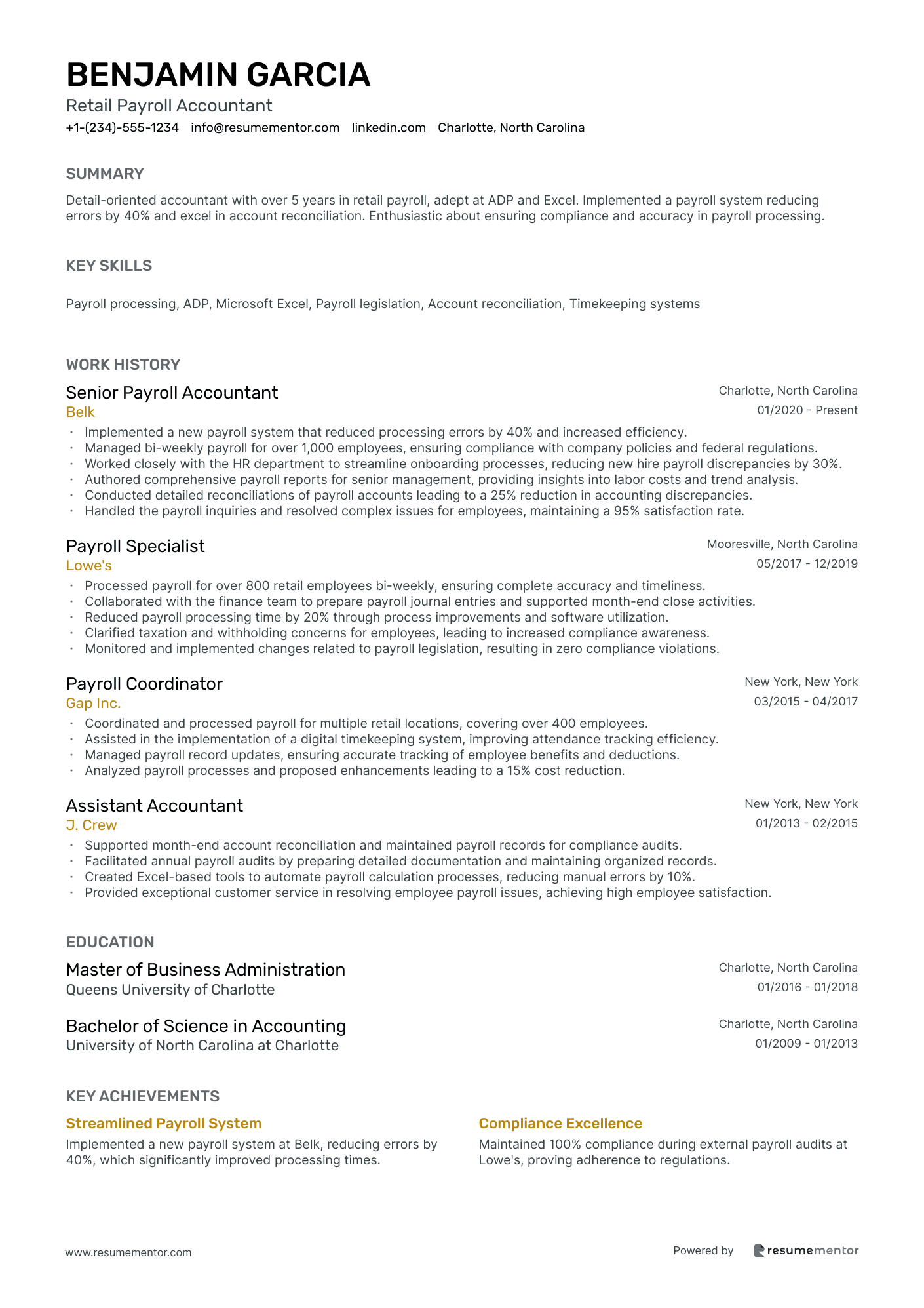 Retail Payroll Accountant