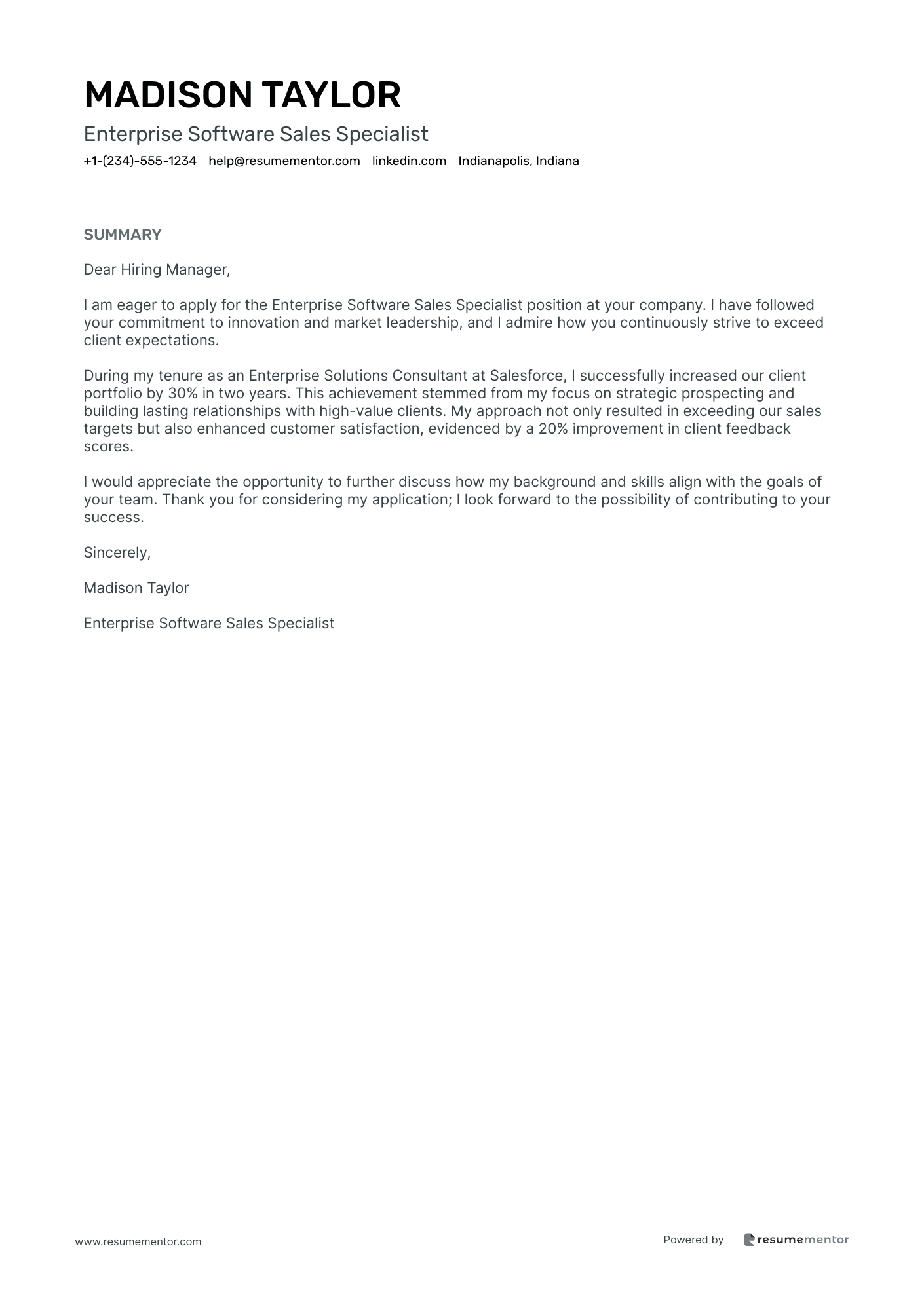 Enterprise Software Sales Specialist