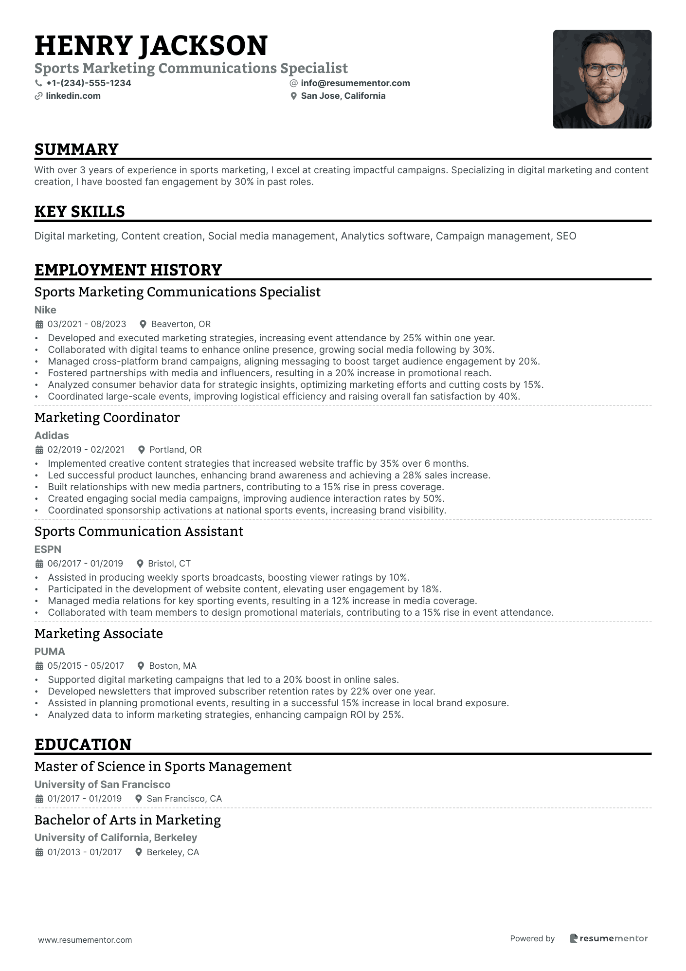 Sports Marketing Communications Specialist