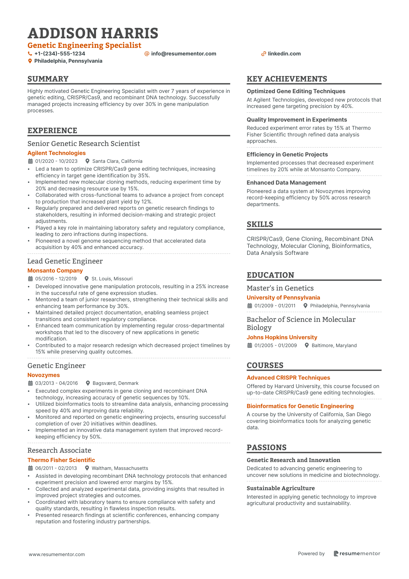 Genetic Engineering Specialist