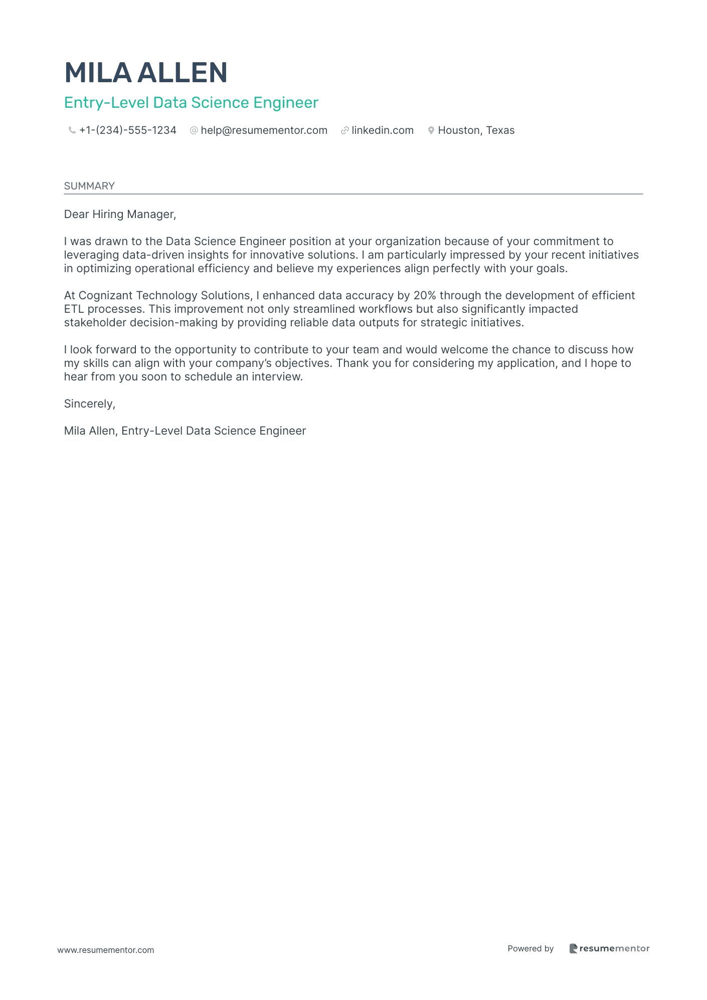 Entry Level Data Science Engineer