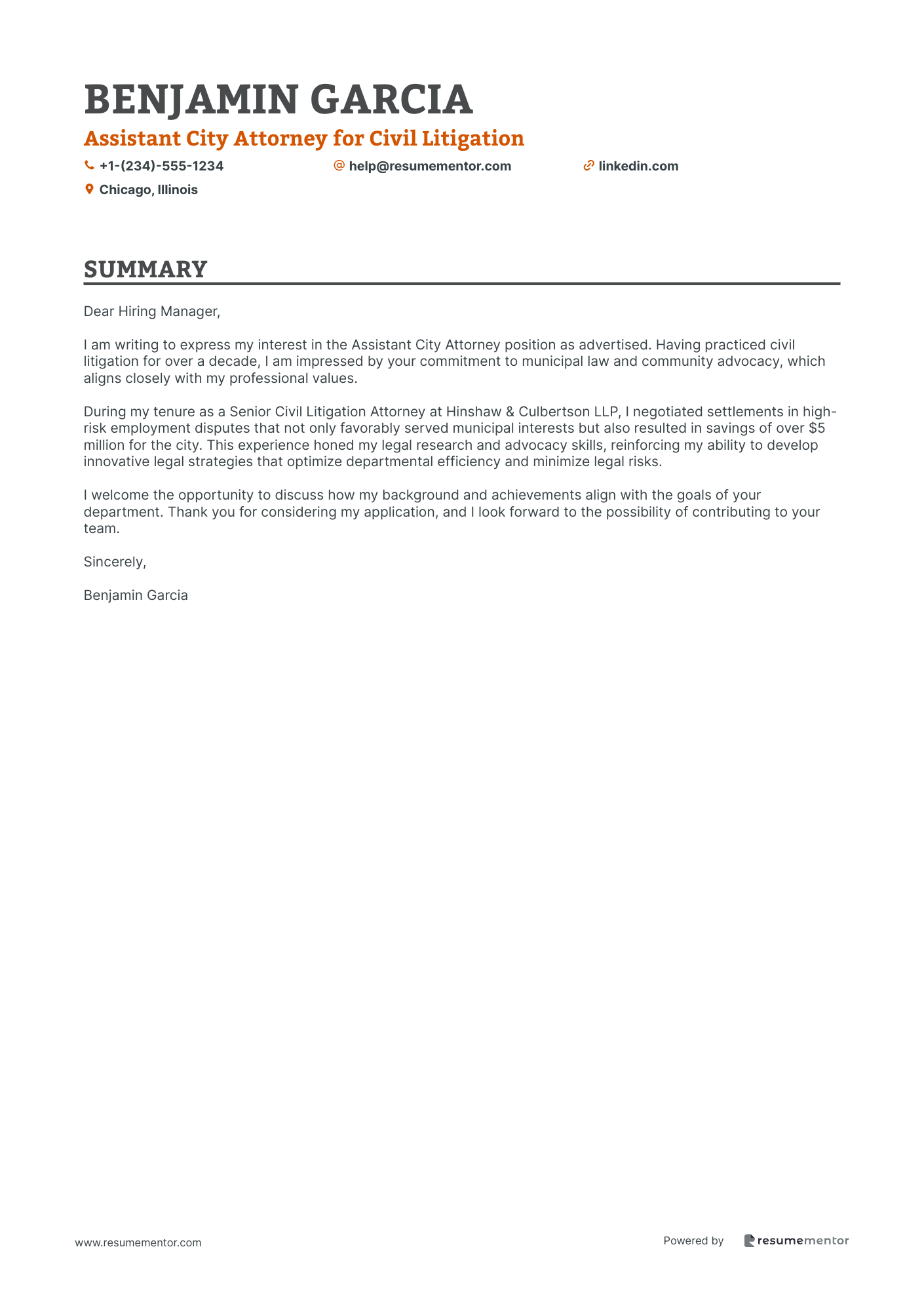 Assistant City Attorney for Civil Litigation