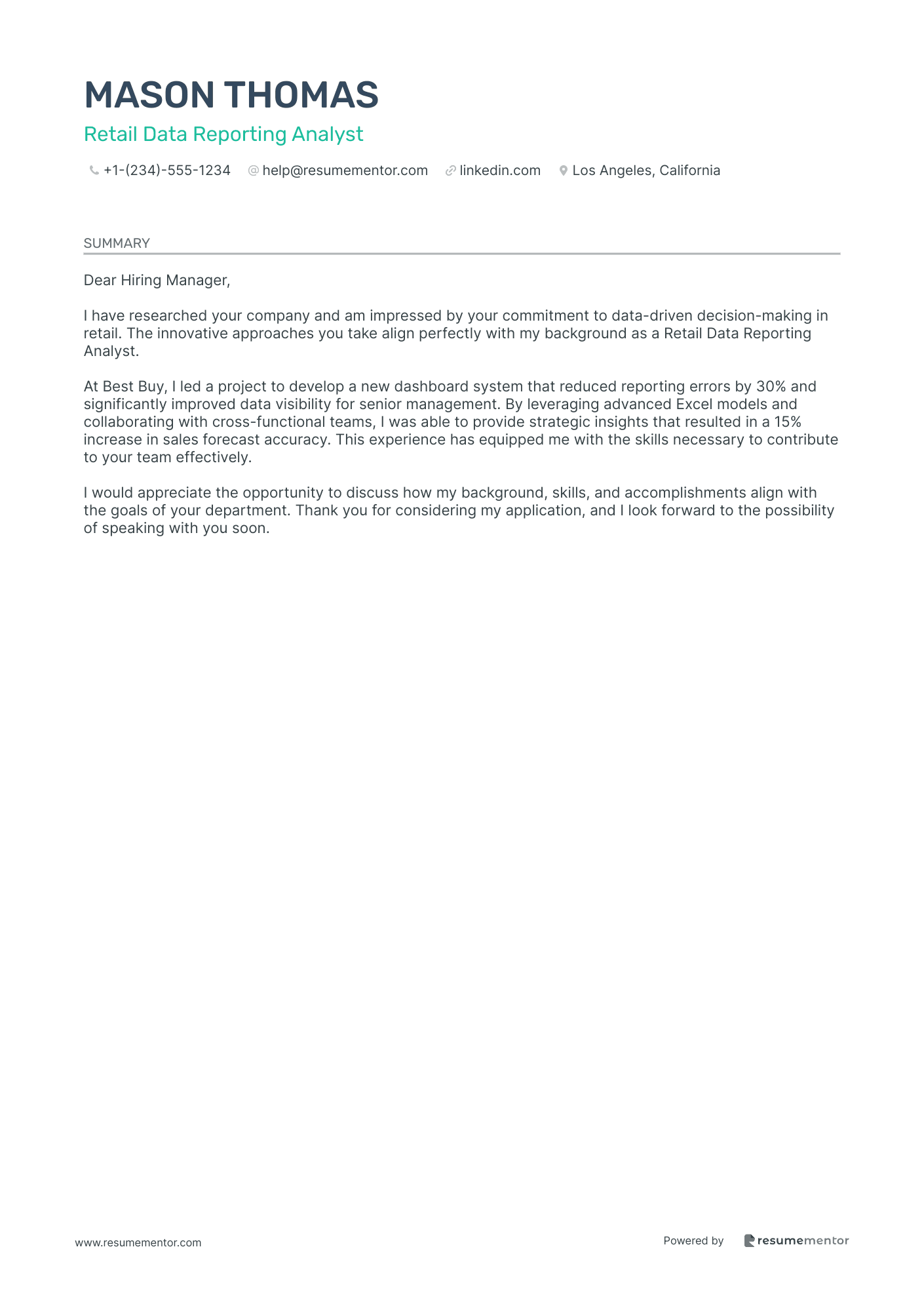 Retail Data Reporting Analyst