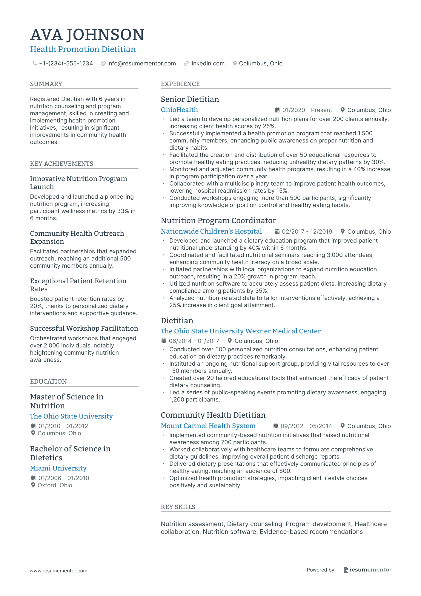 Health Promotion Dietitian