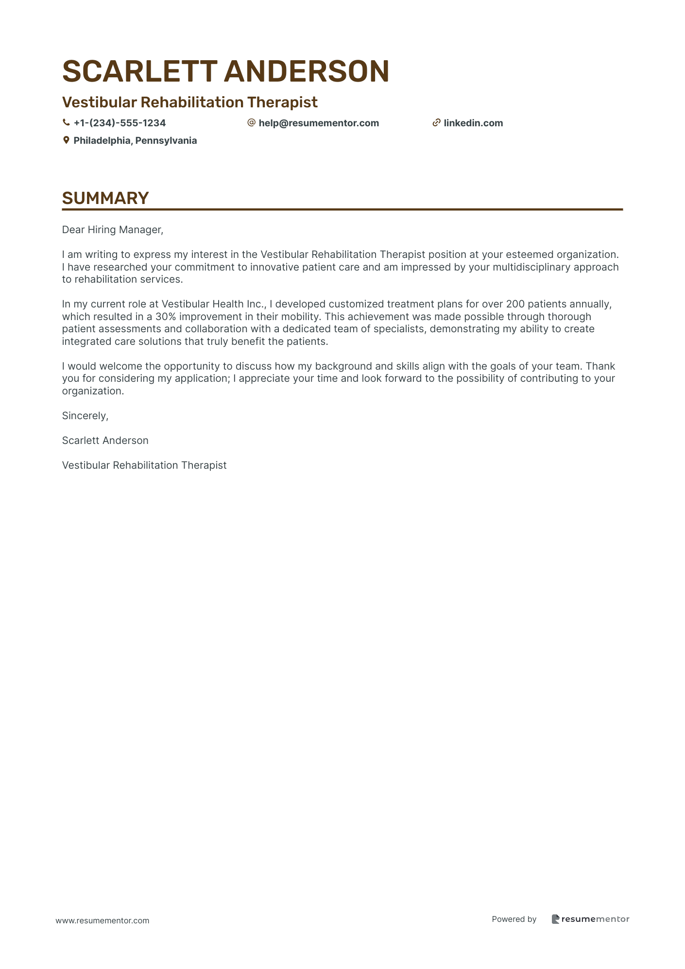 Vestibular Rehabilitation Therapist