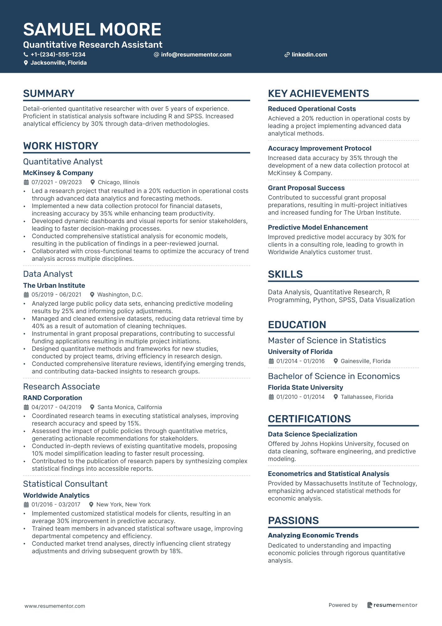 Quantitative Research Assistant
