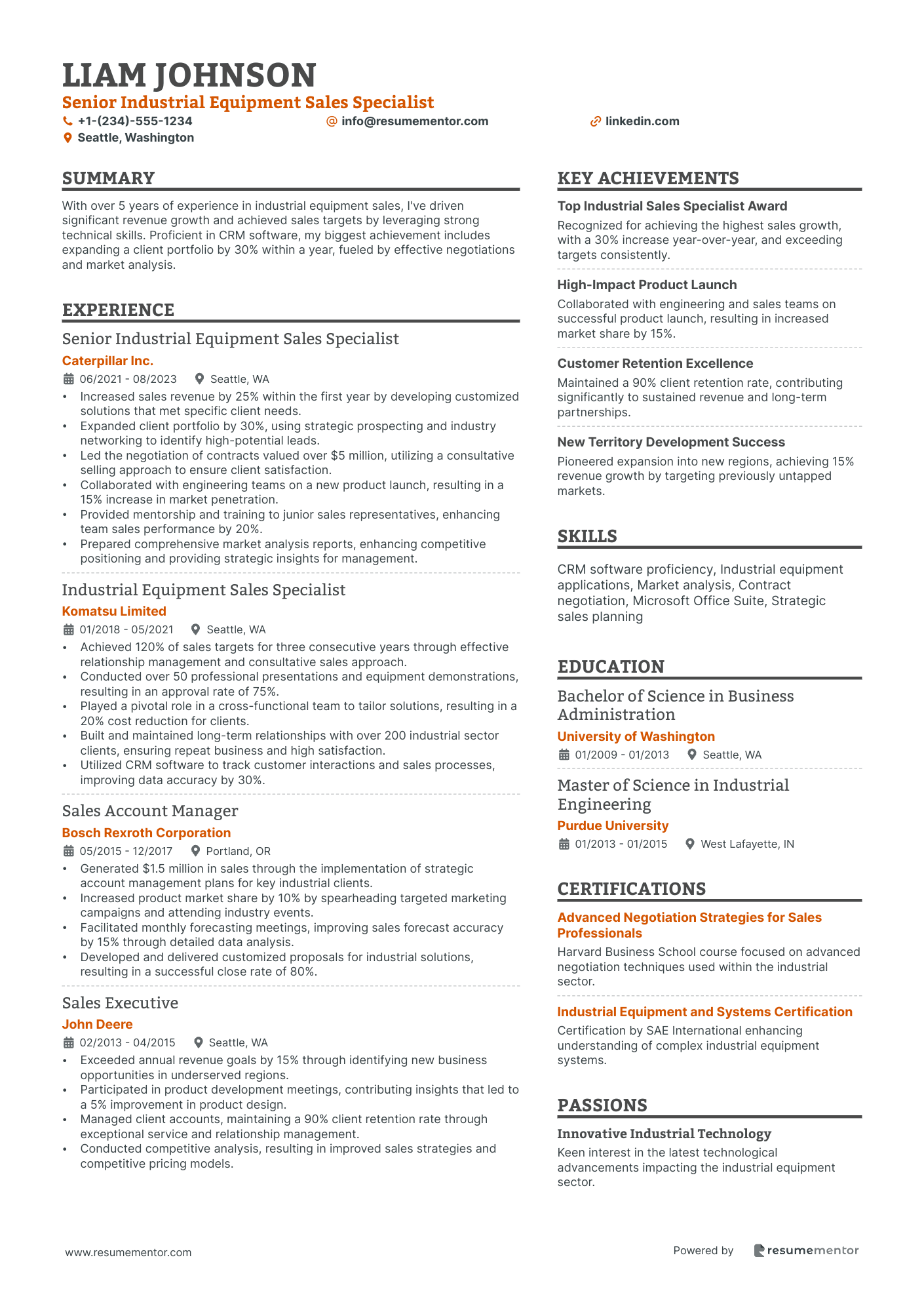 Senior Industrial Equipment Sales Specialist
