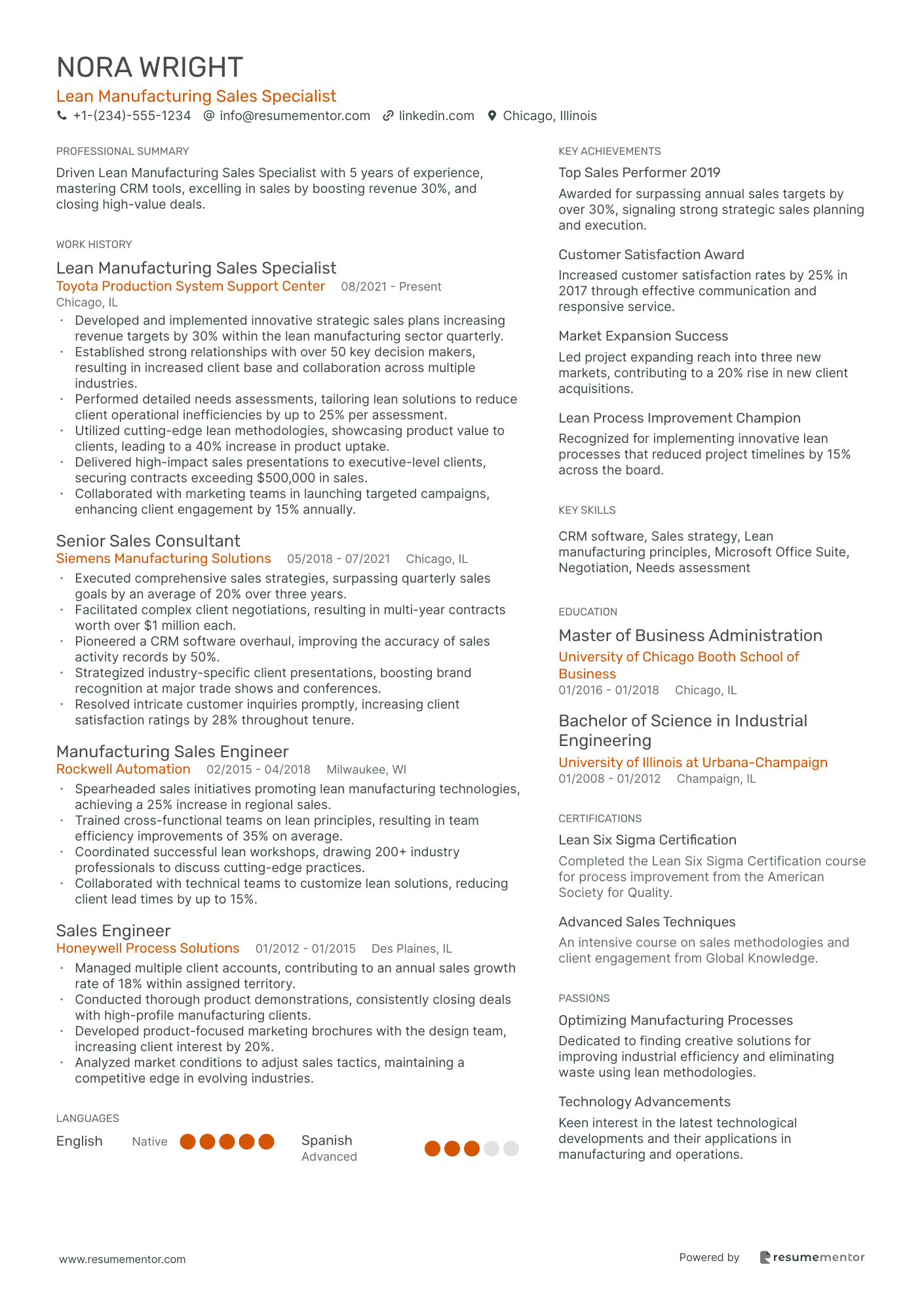 Lean Manufacturing Sales Specialist