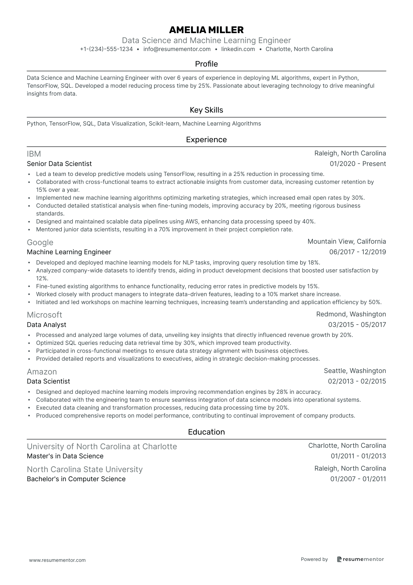 Data Science and Machine Learning Engineer