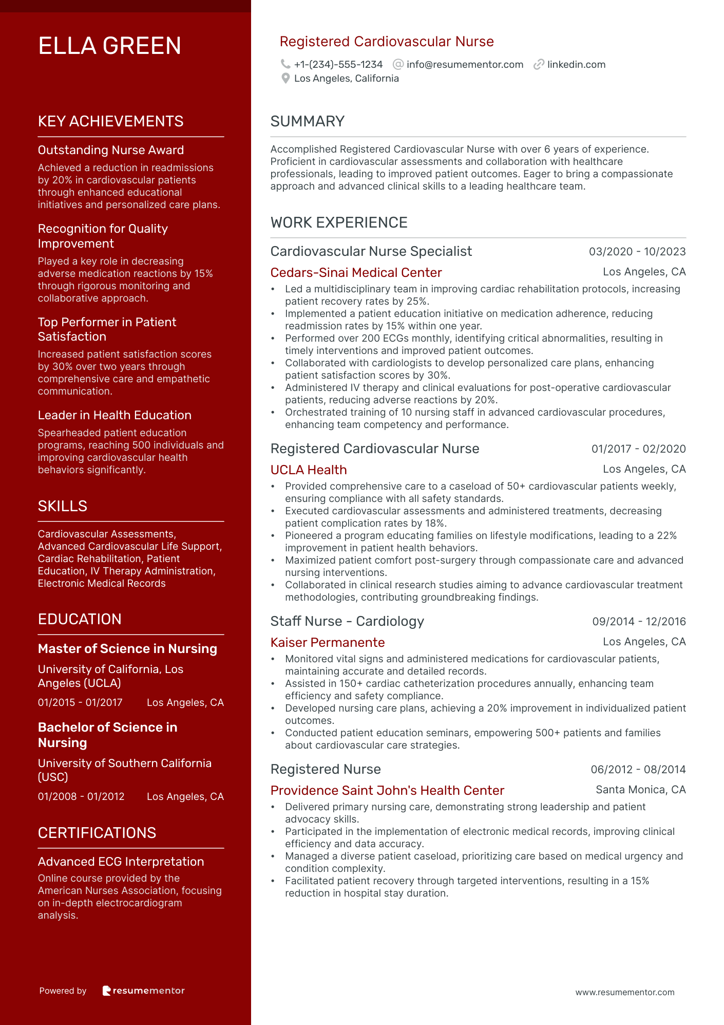 Registered Cardiovascular Nurse