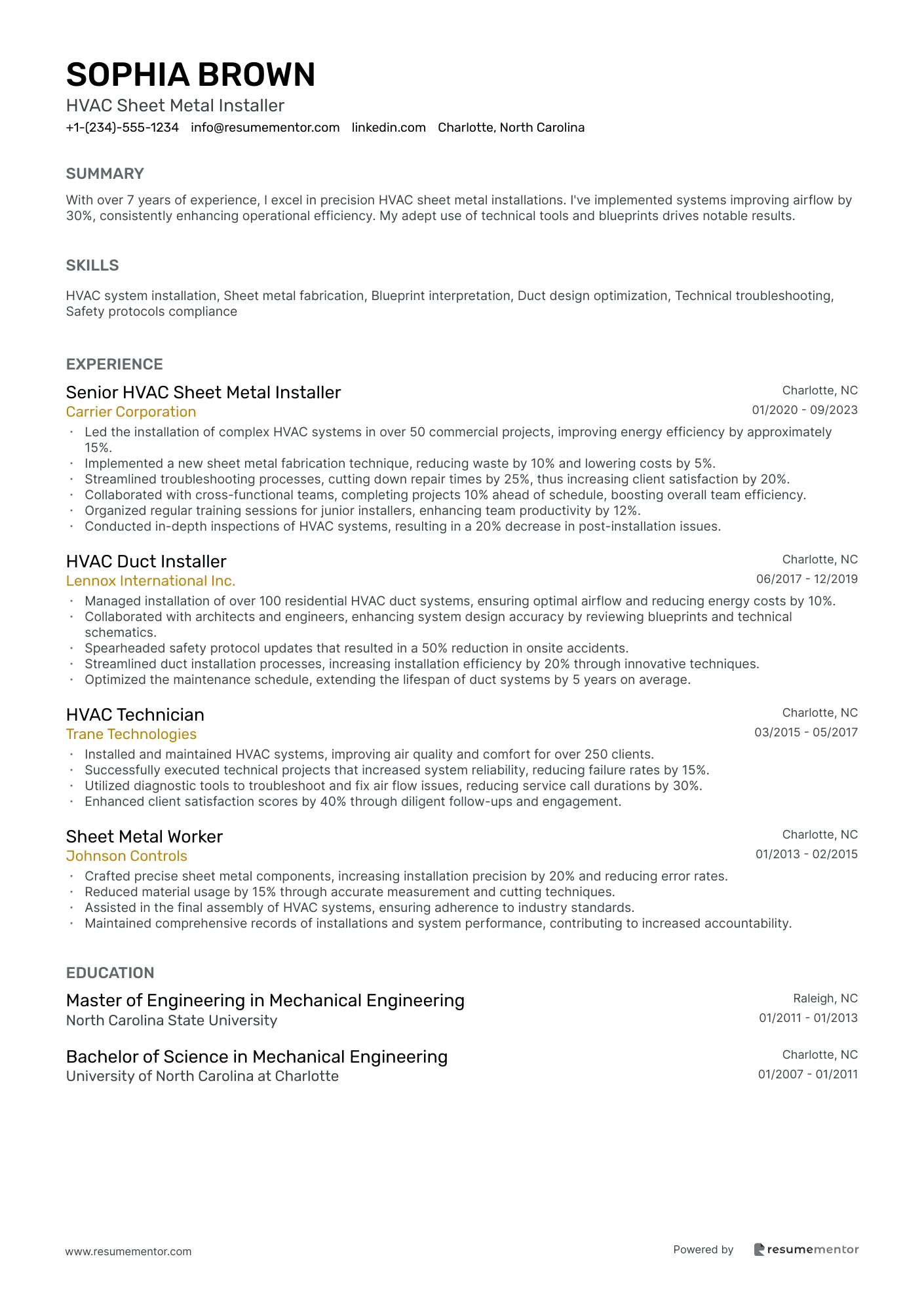 HVAC Sheet Metal Installer