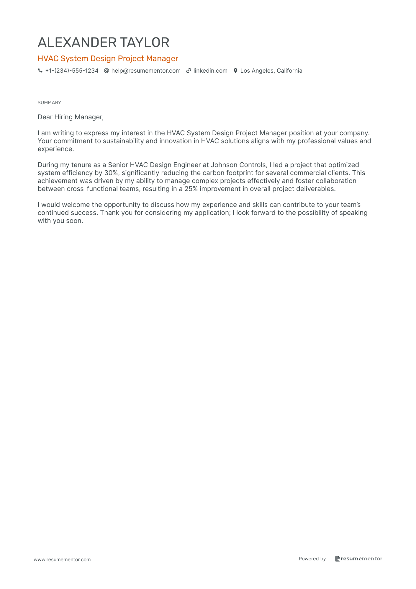 HVAC System Design Project Manager