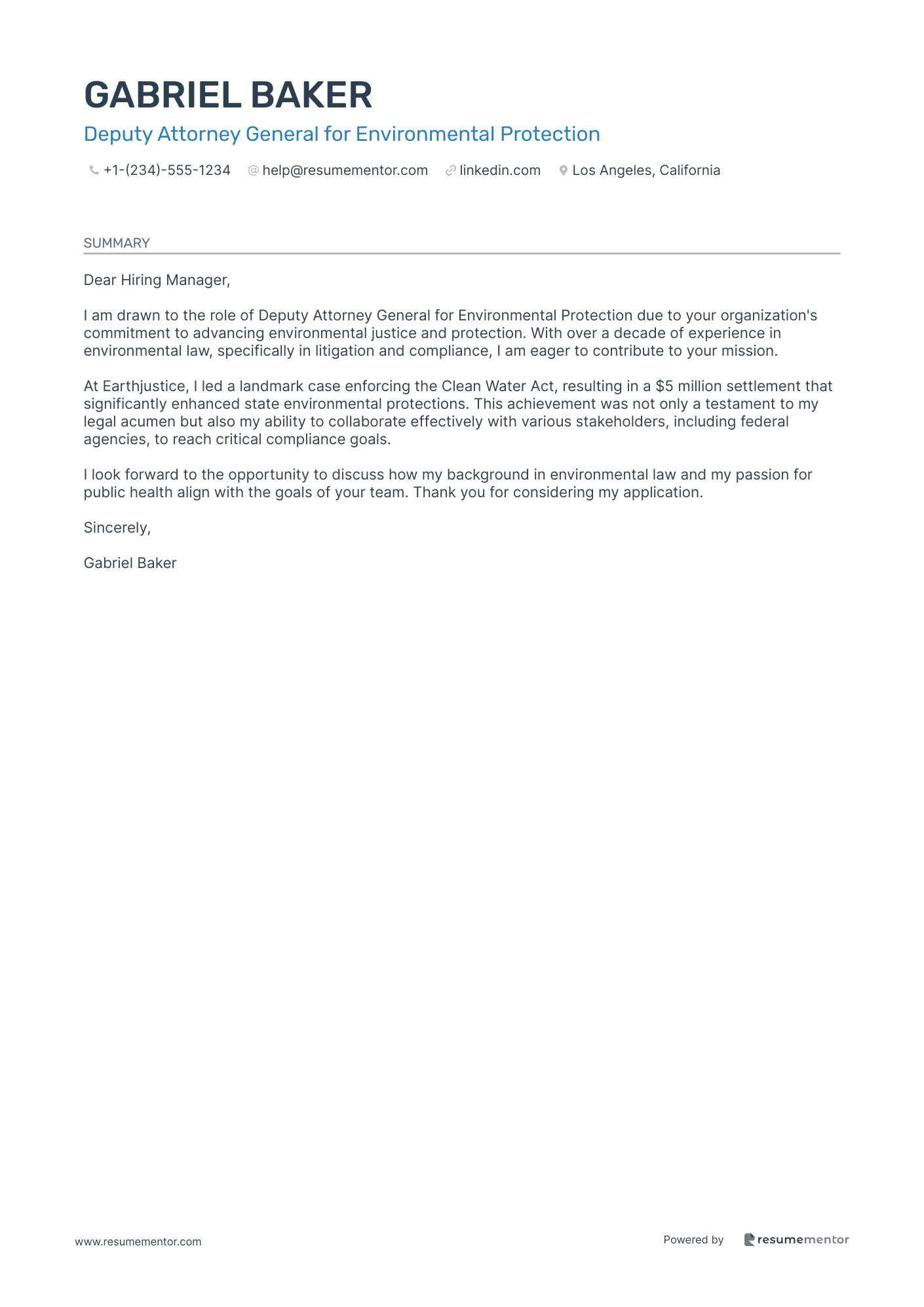 Deputy Attorney General for Environmental Protection