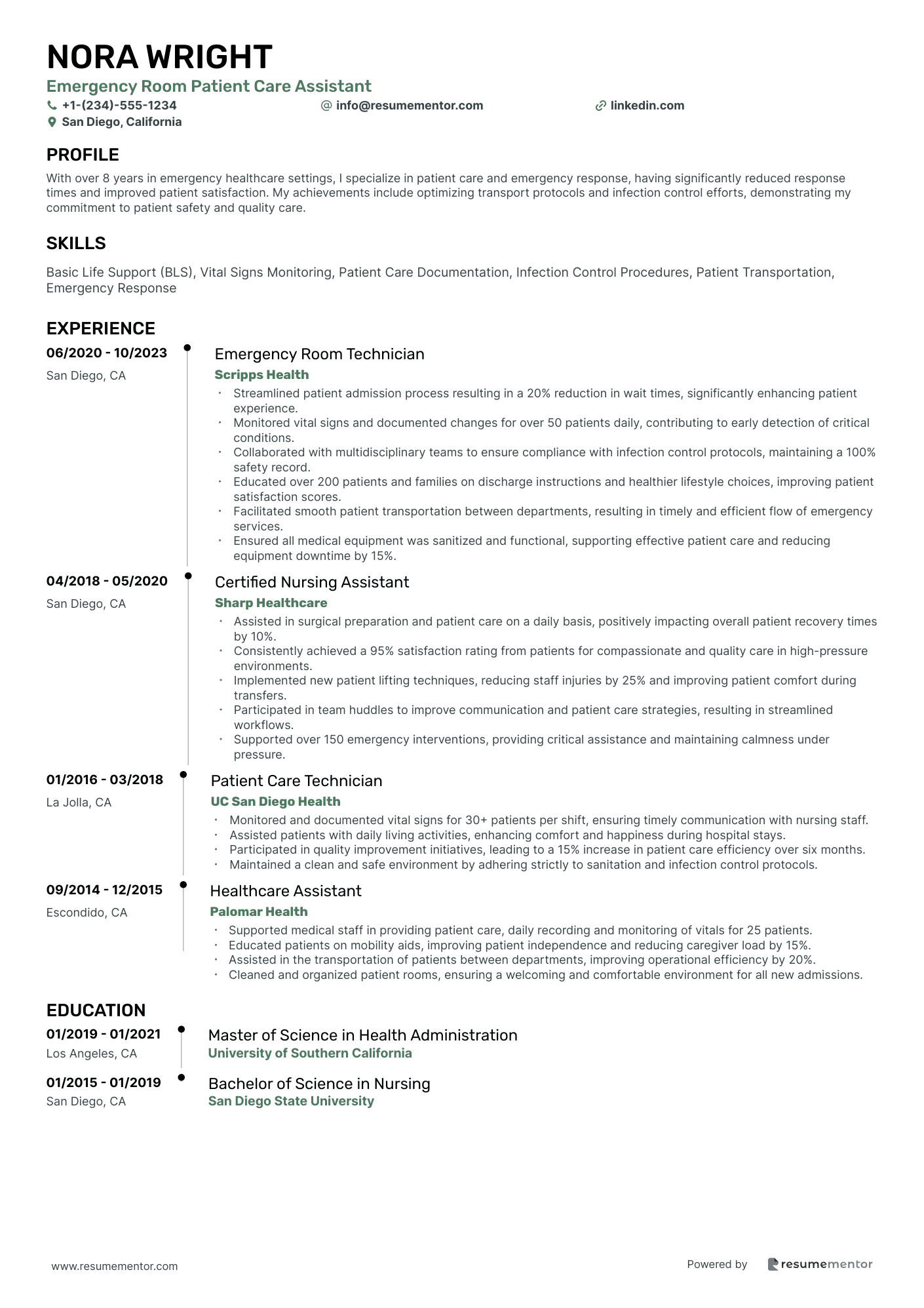 Emergency Room Patient Care Assistant