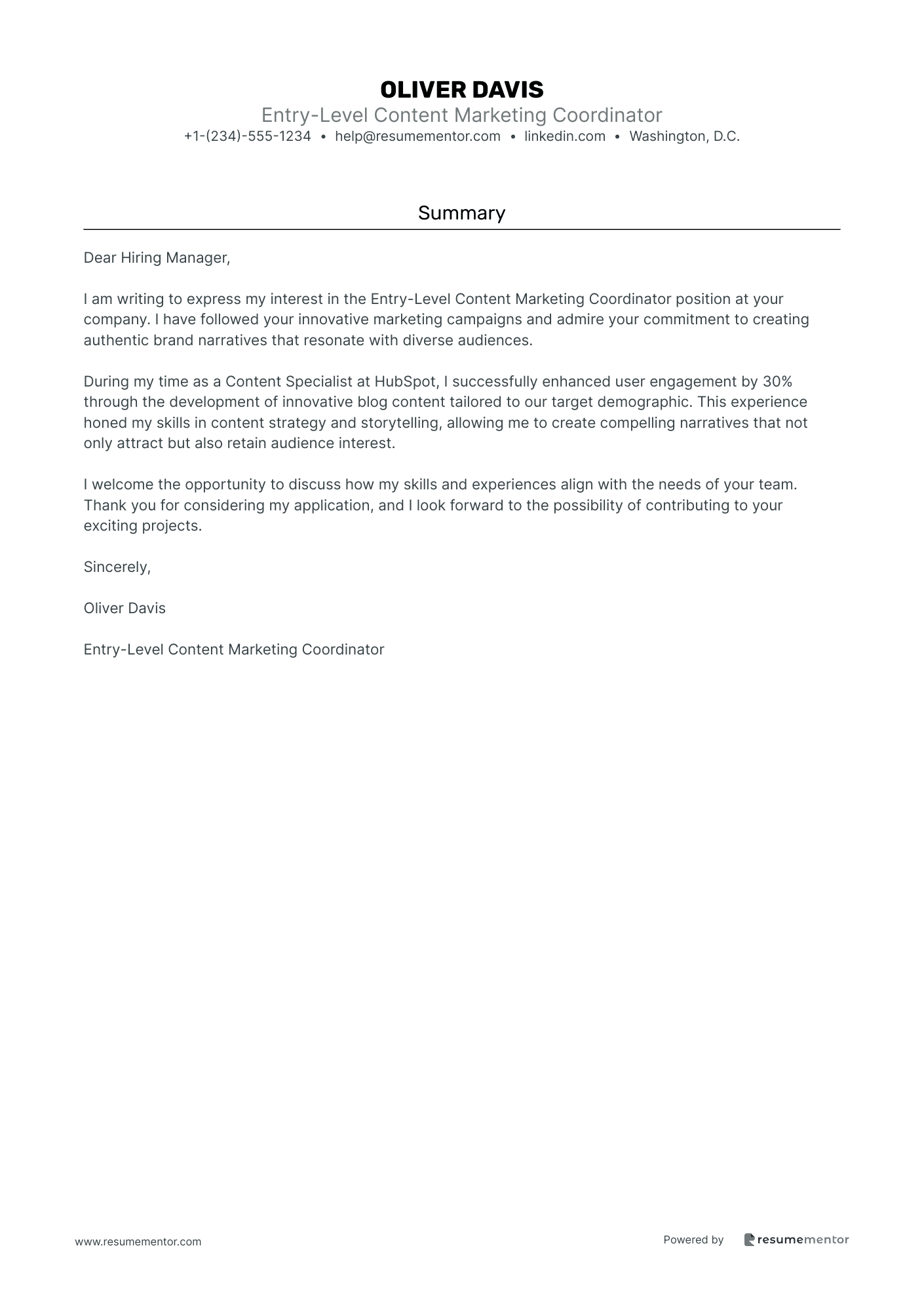 Entry Level Content Marketing Coordinator