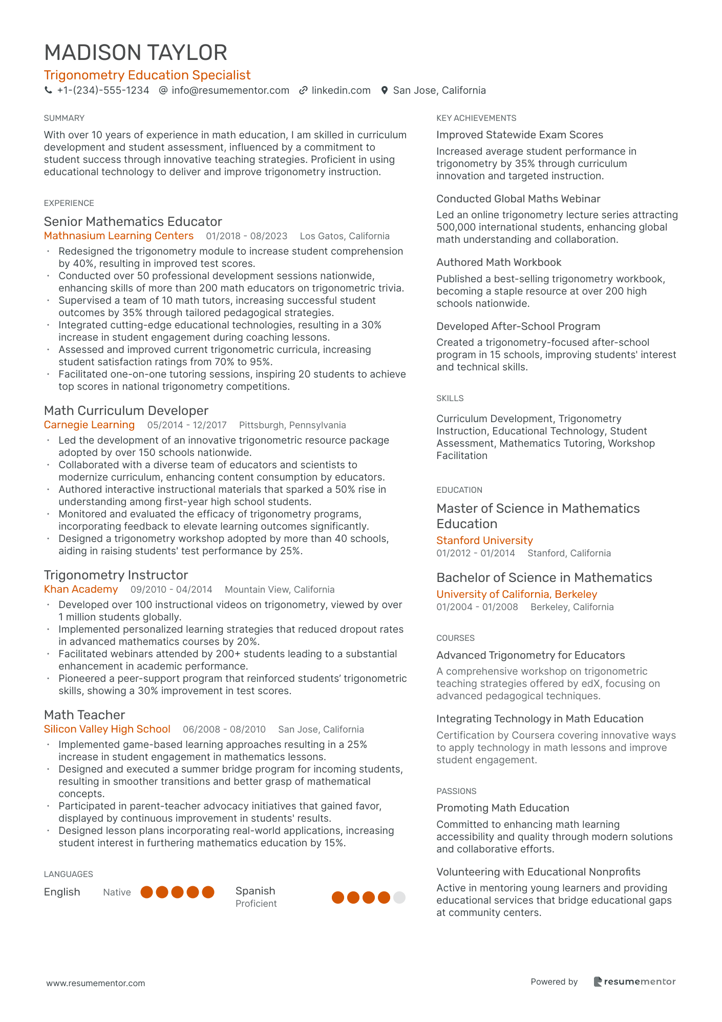 Trigonometry Education Specialist