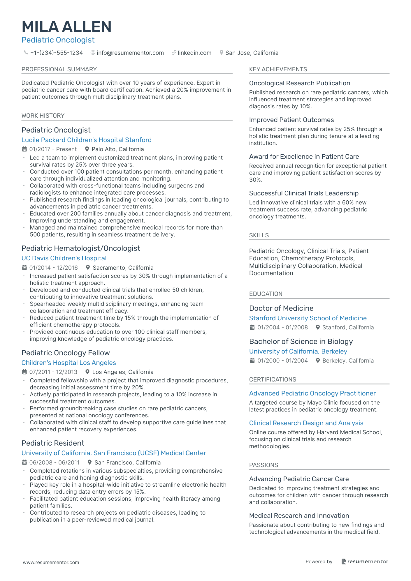 Pediatric Oncologist