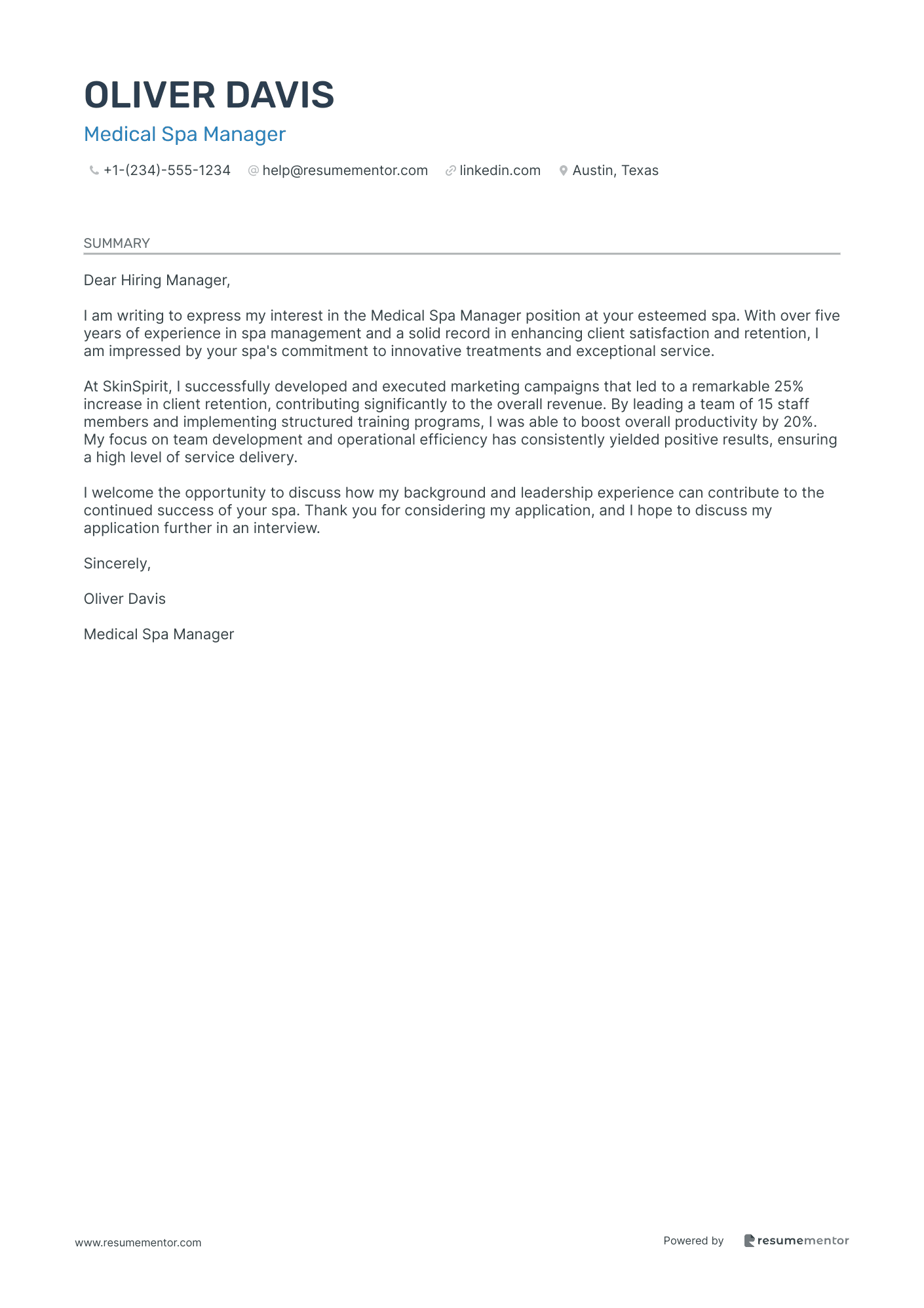 Medical Spa Manager
