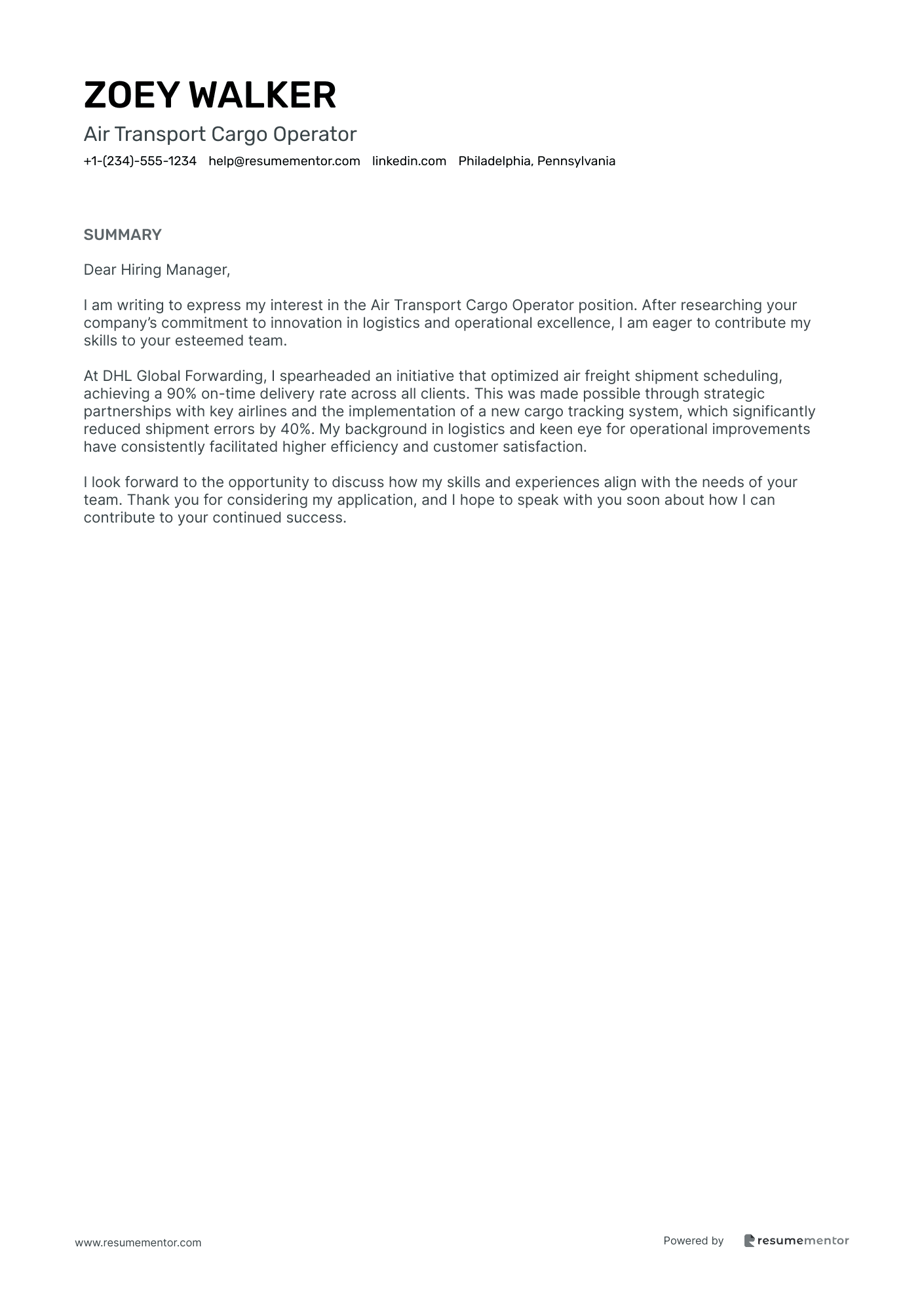 Air Transport Cargo Operator