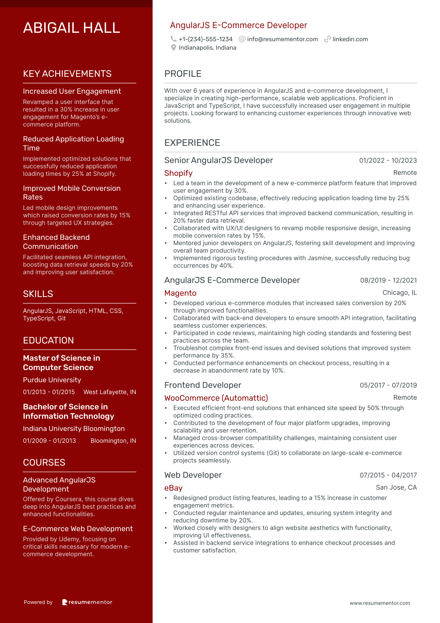 AngularJS E Commerce Developer