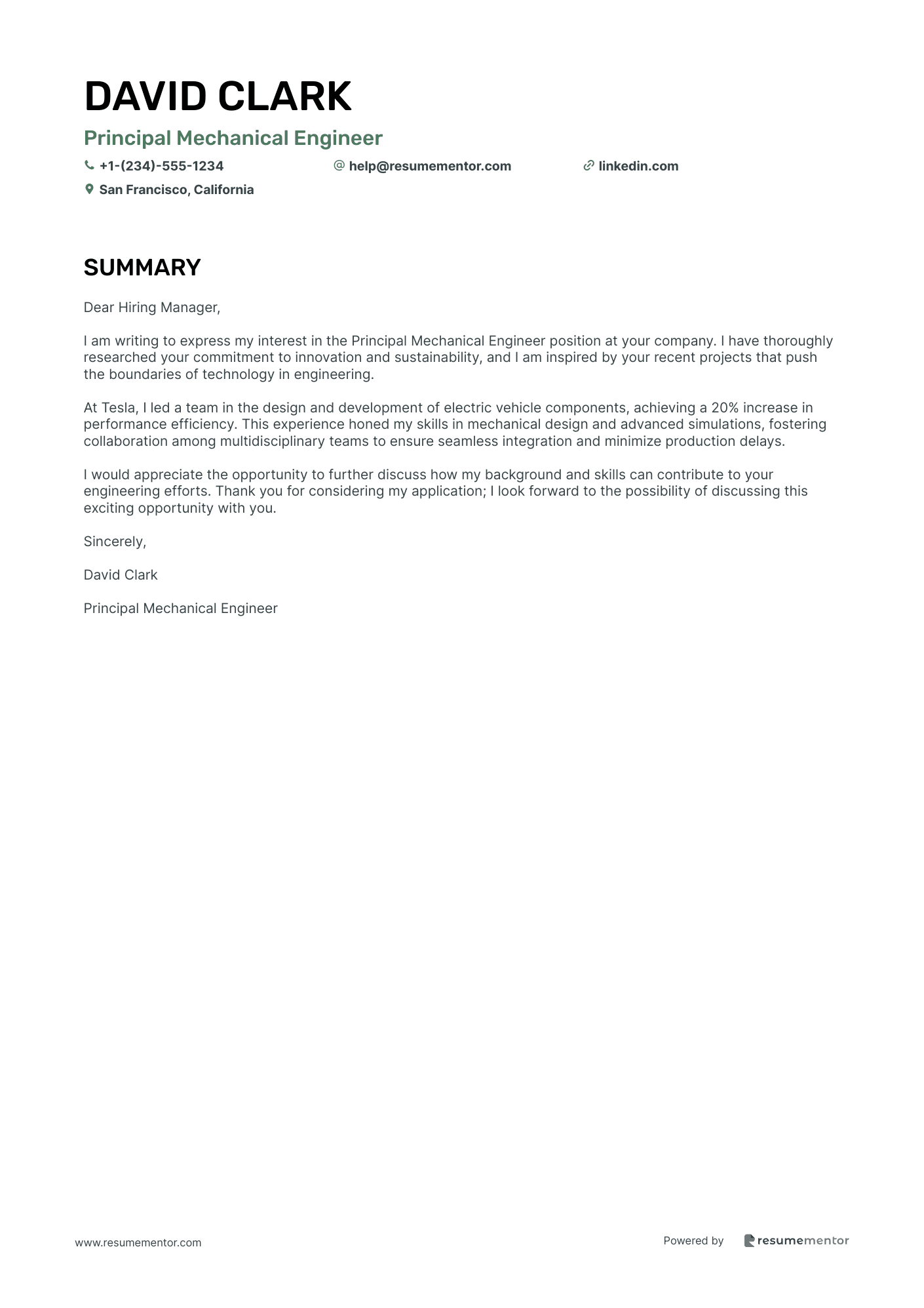 Principal Mechanical Engineer