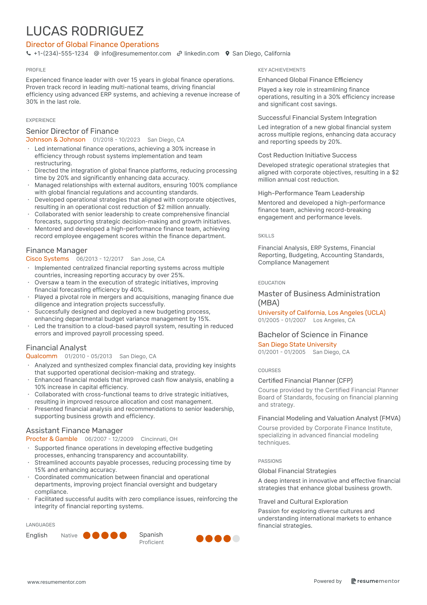 Director of Global Finance Operations