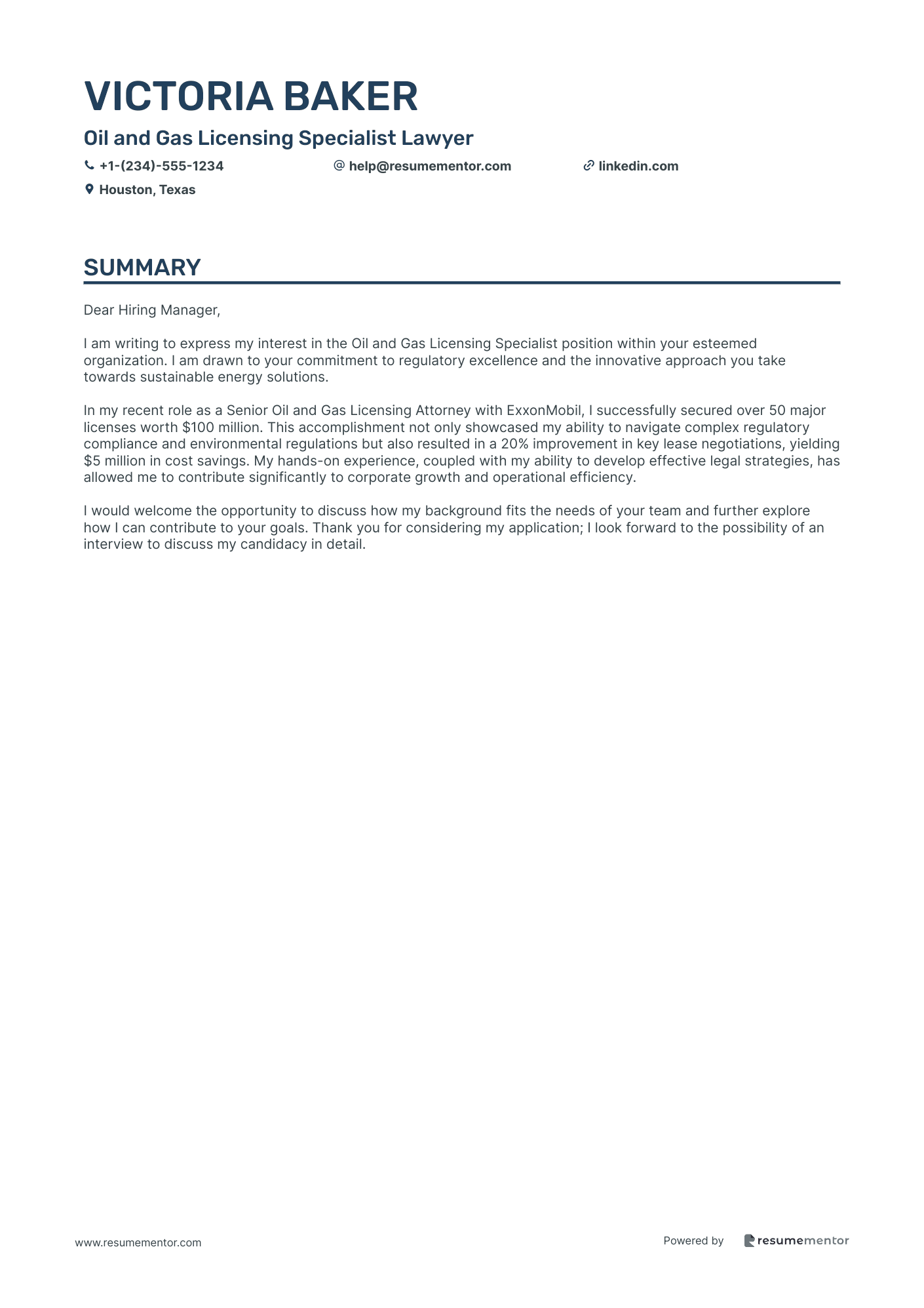 Oil and Gas Licensing Specialist Lawyer