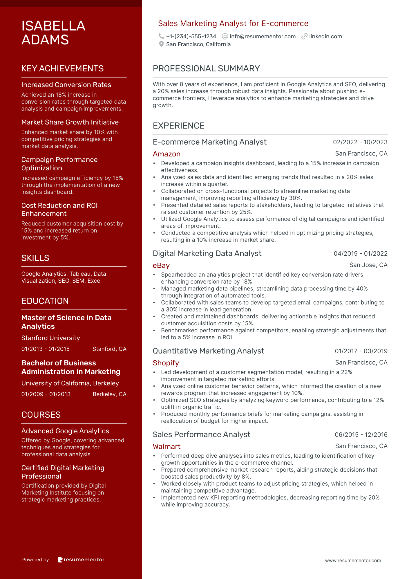 Sales Marketing Analyst for E commerce