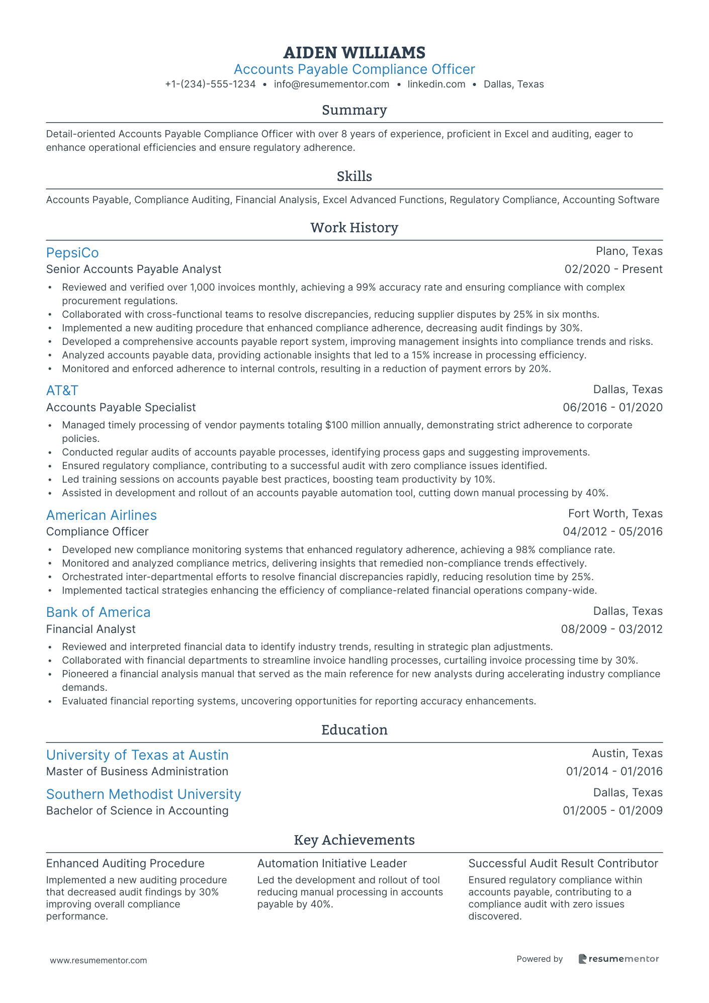Accounts Payable Compliance Officer