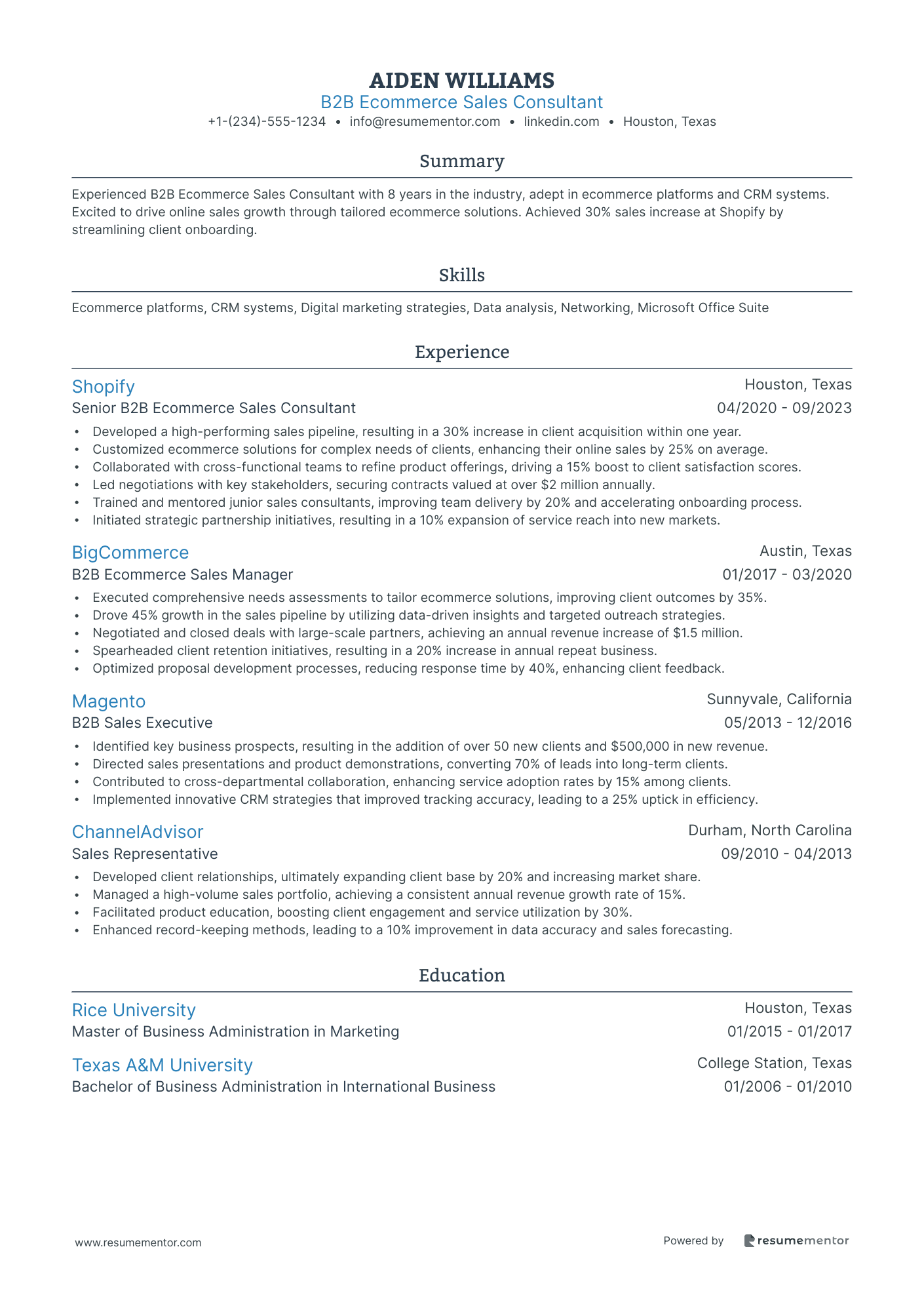 B2B Ecommerce Sales Consultant