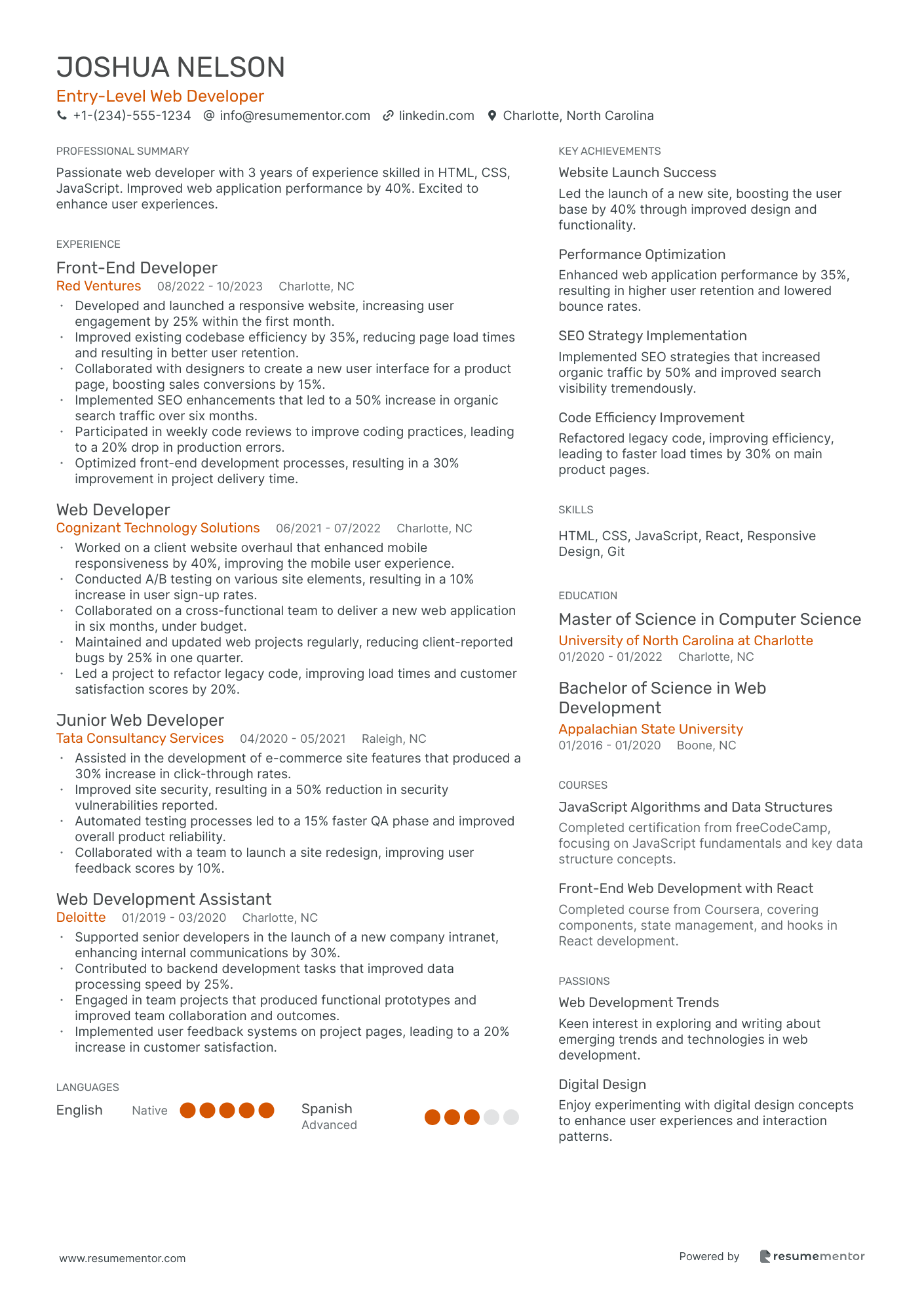 Entry Level Web Developer