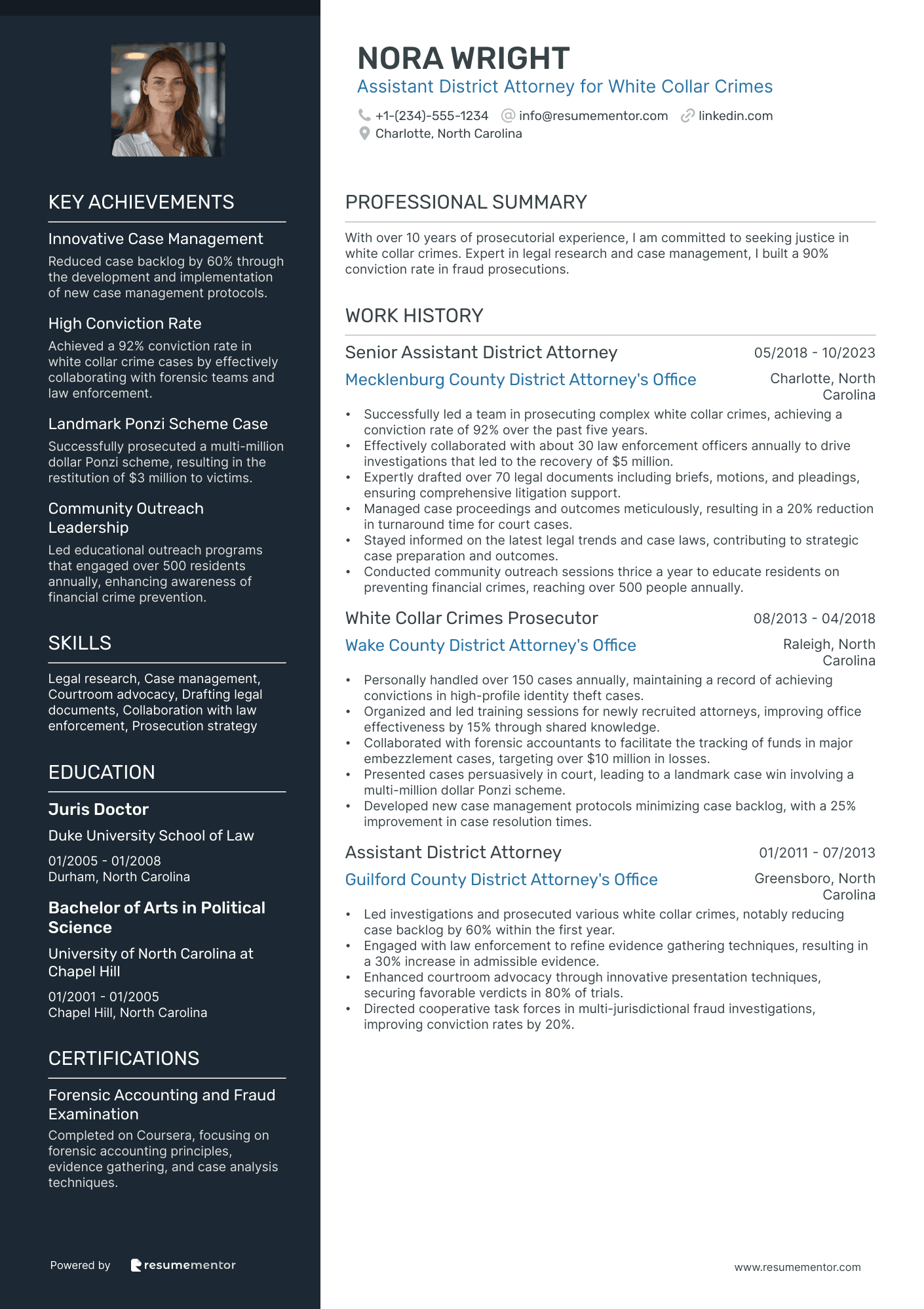 Assistant District Attorney for White Collar Crimes