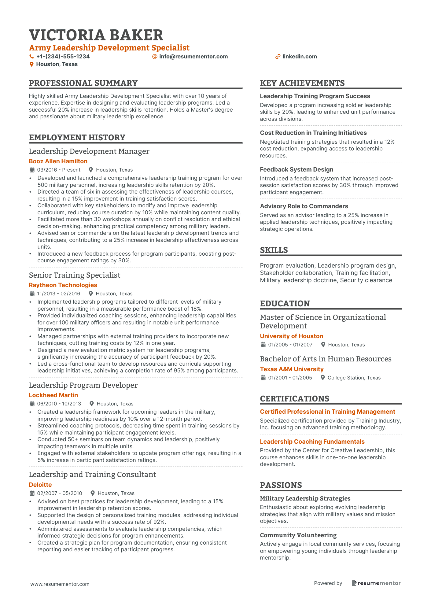Army Leadership Development Specialist