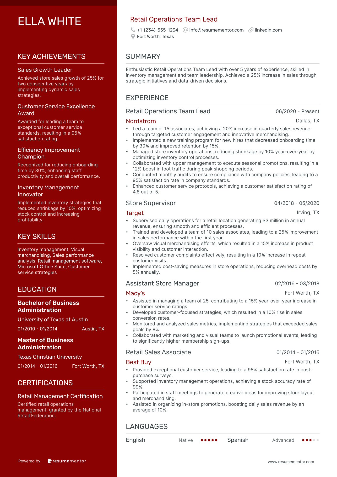 Retail Operations Team Lead