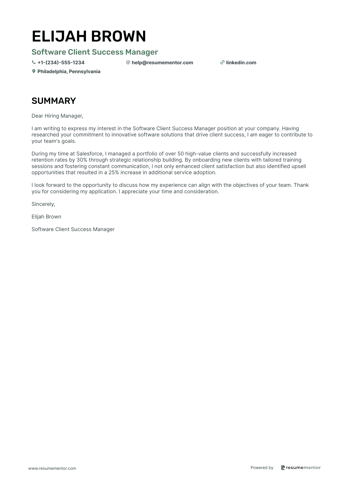 Software Client Success Manager