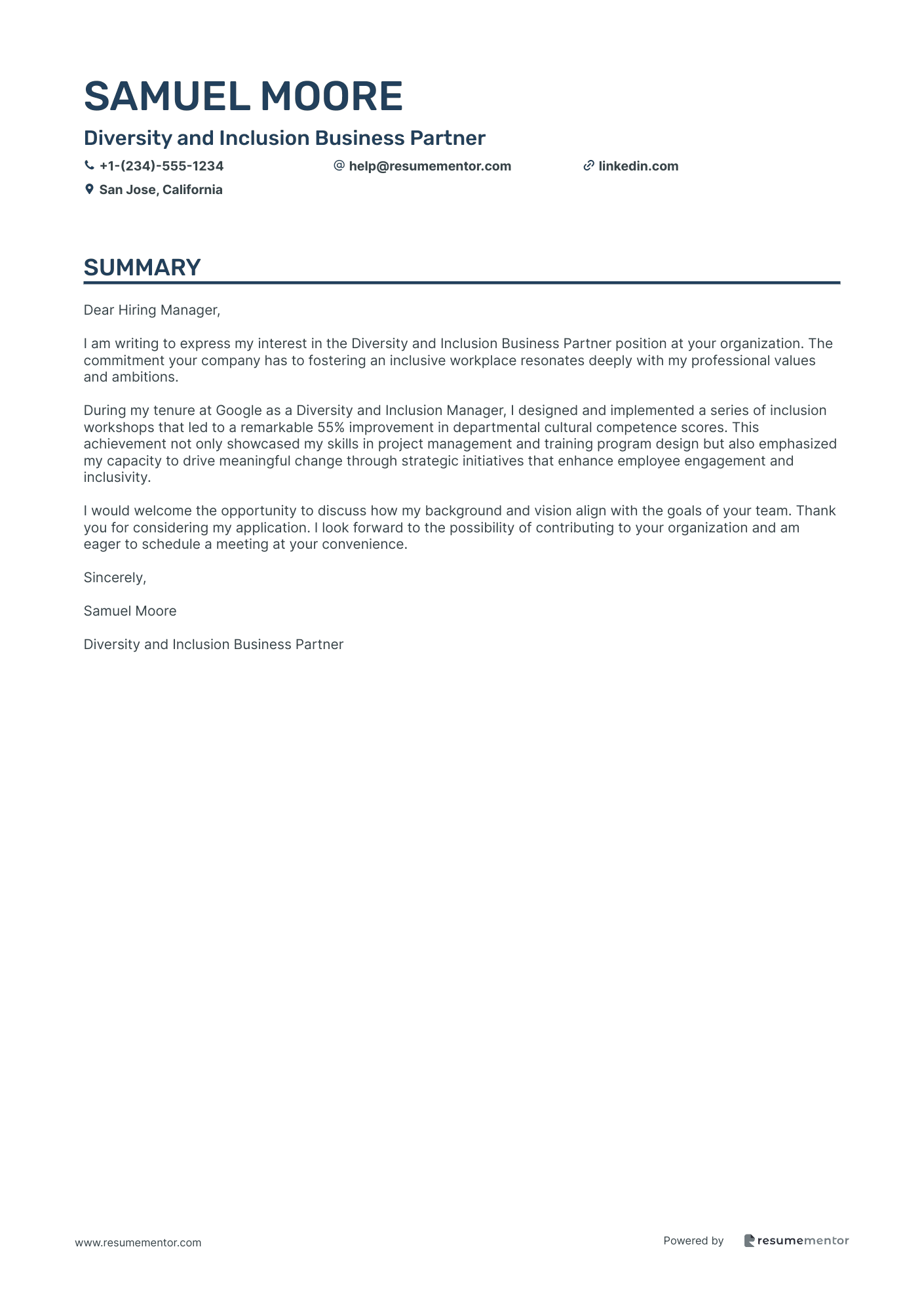 Diversity and Inclusion Business Partner