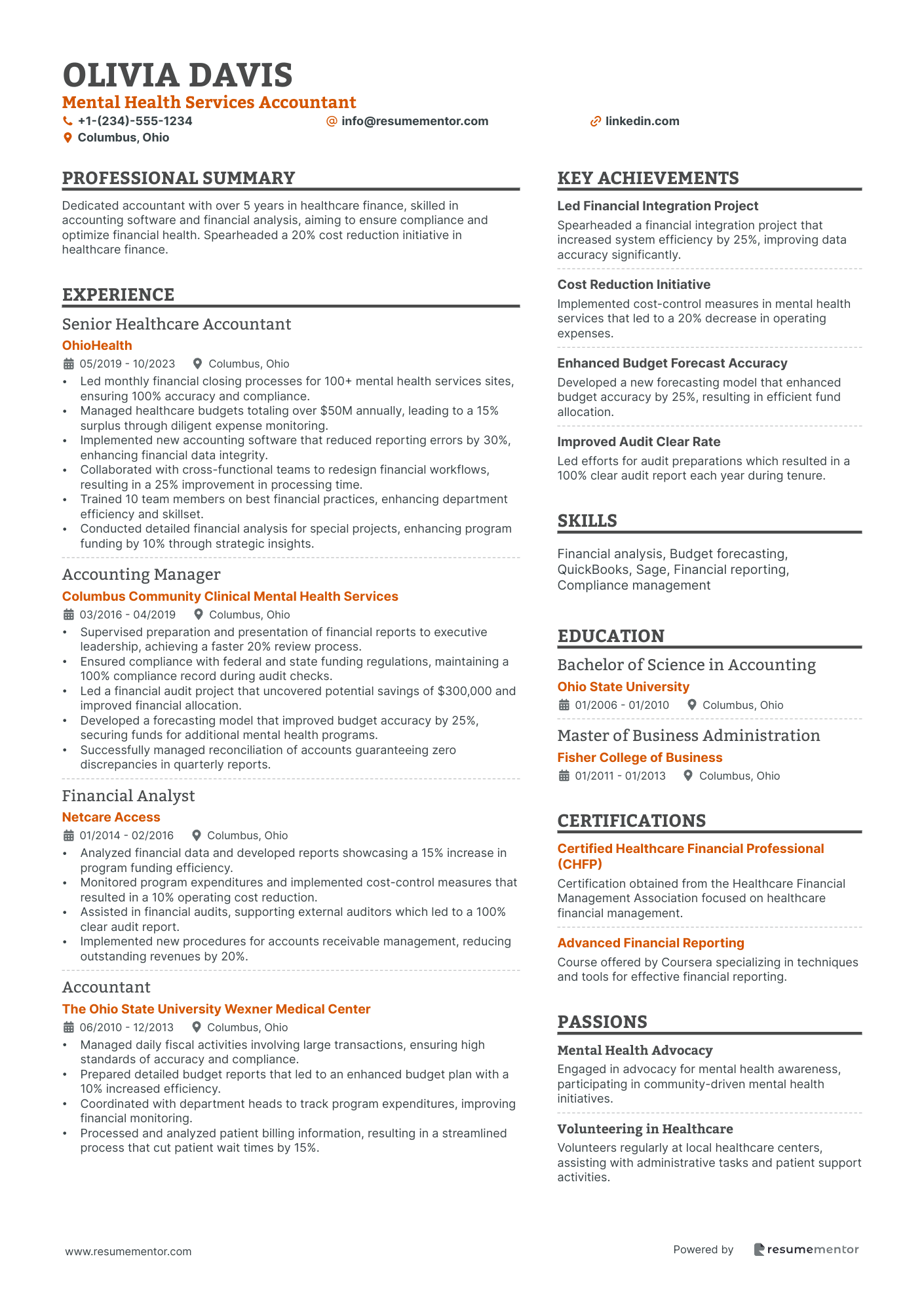 Mental Health Services Accountant
