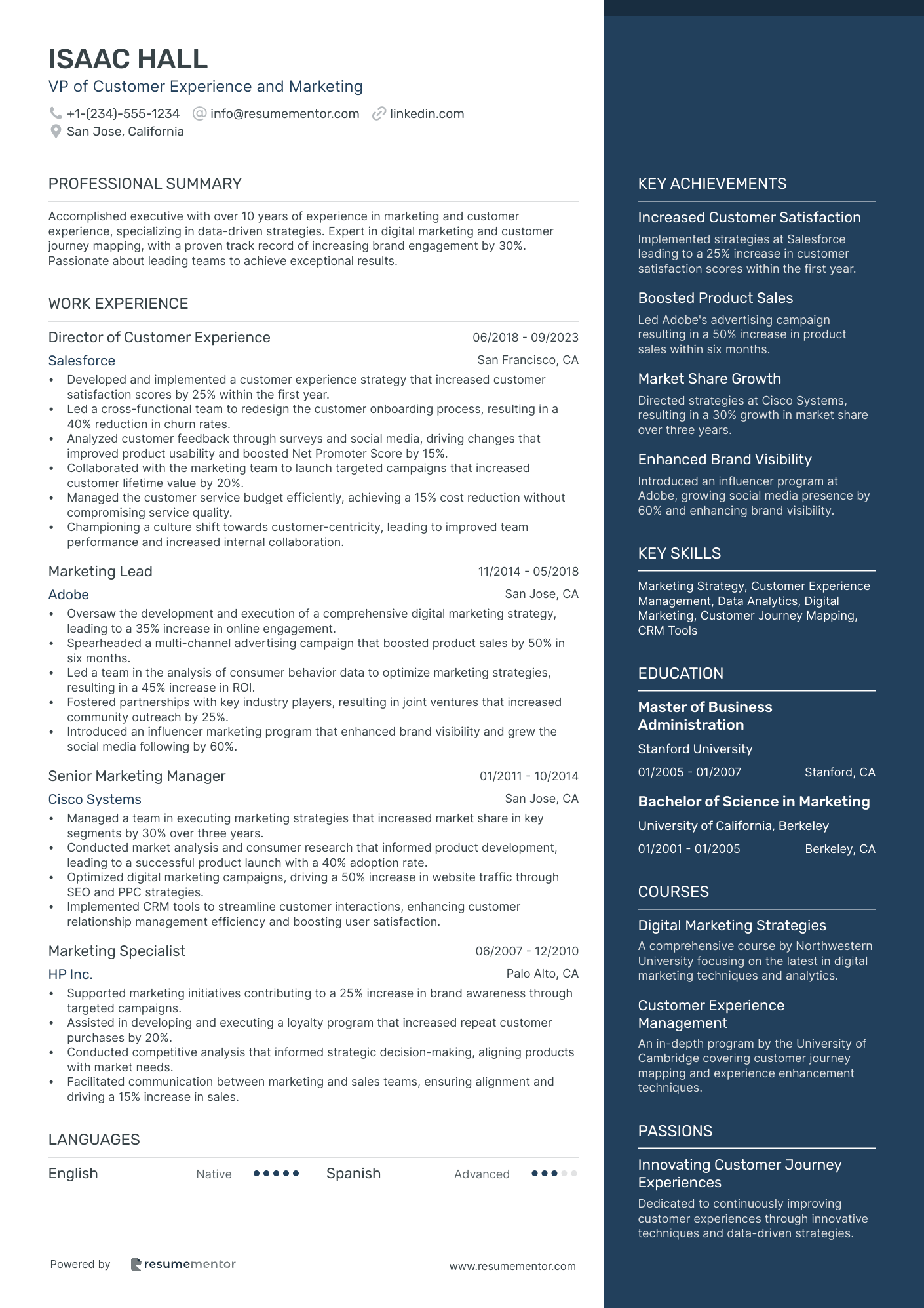VP of Customer Experience and Marketing