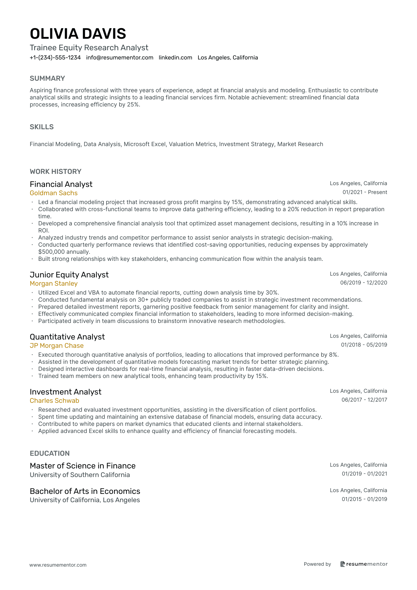 Trainee Equity Research Analyst