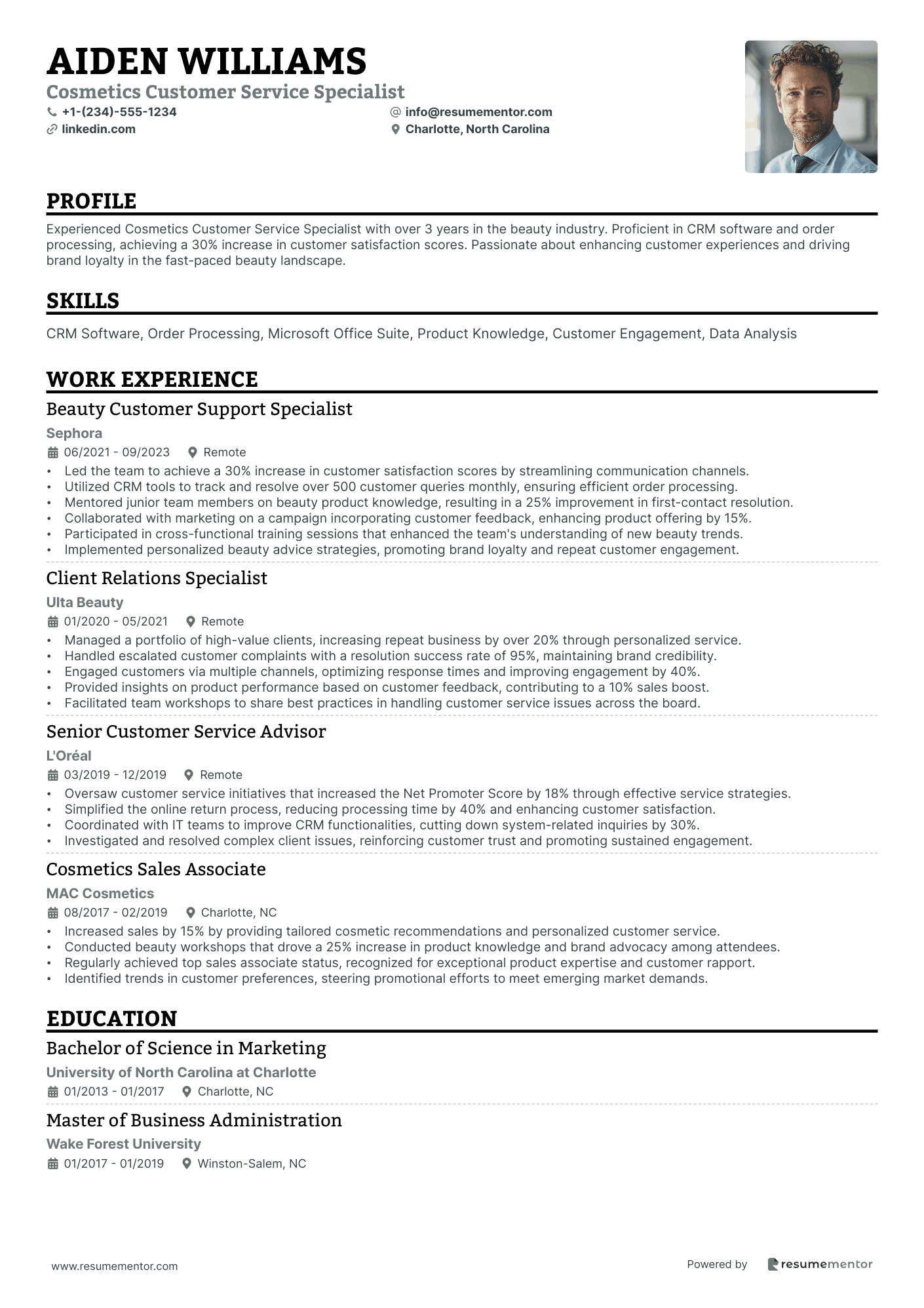 Cosmetics Customer Service Specialist