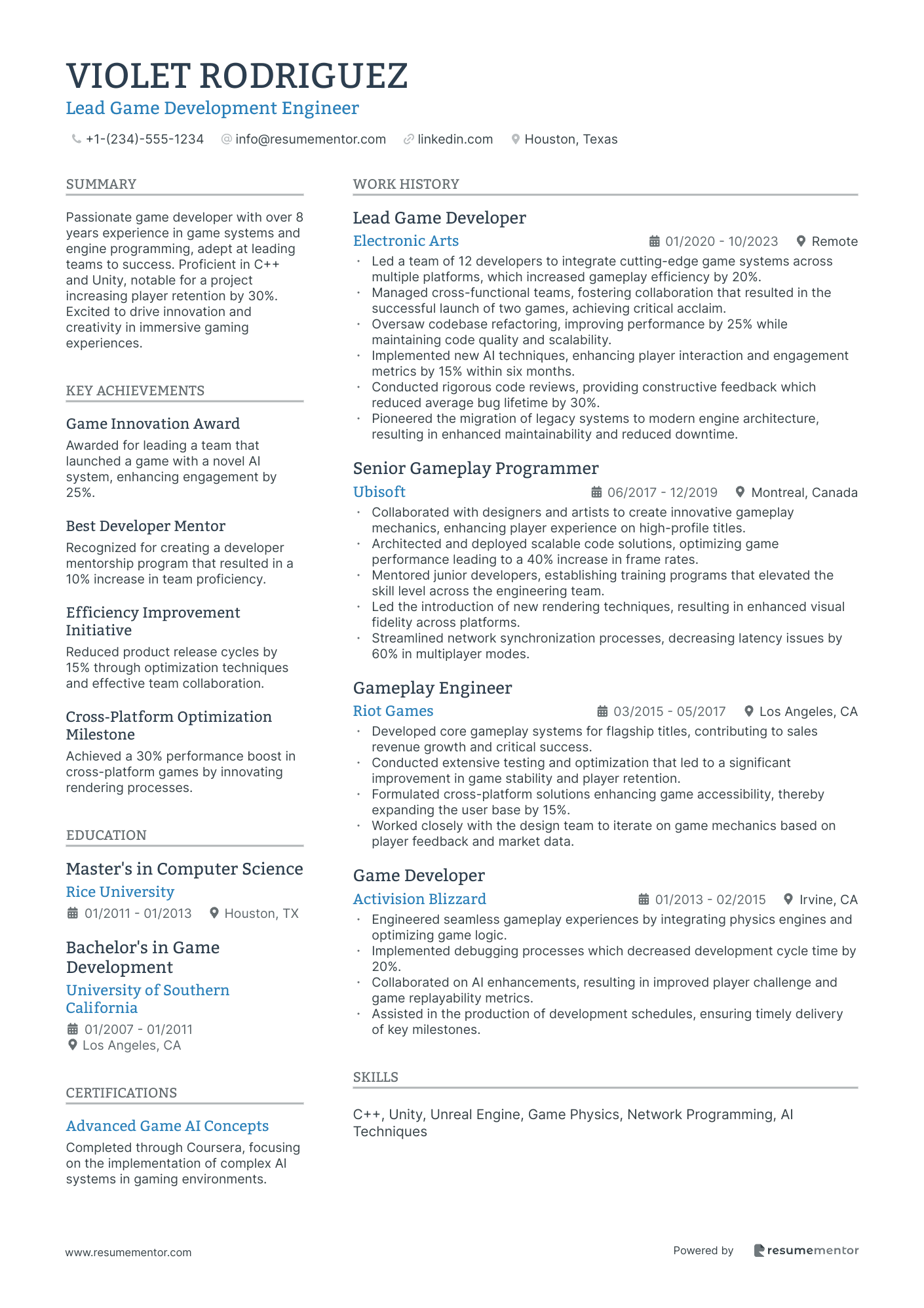 Lead Game Development Engineer