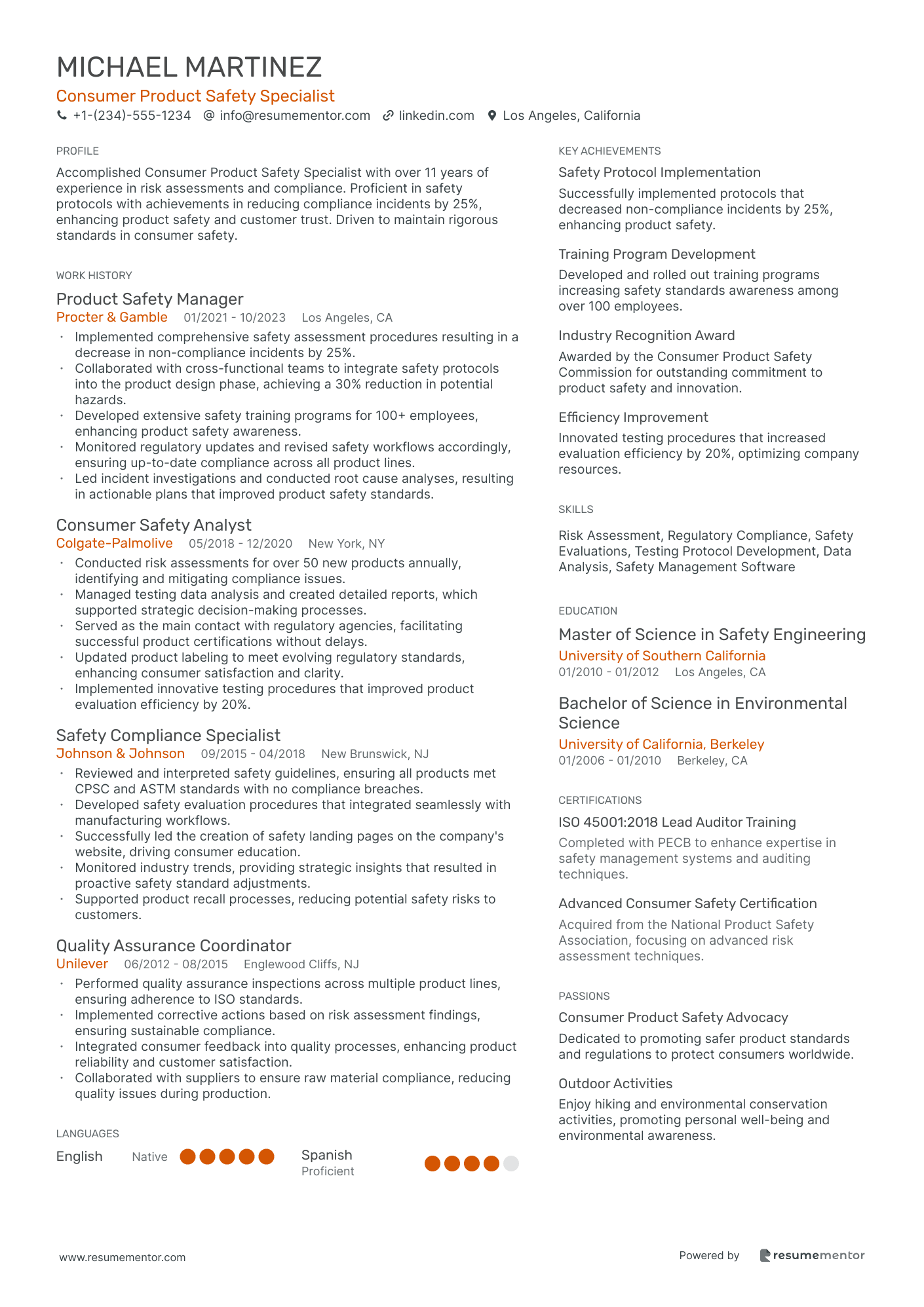 Consumer Product Safety Specialist