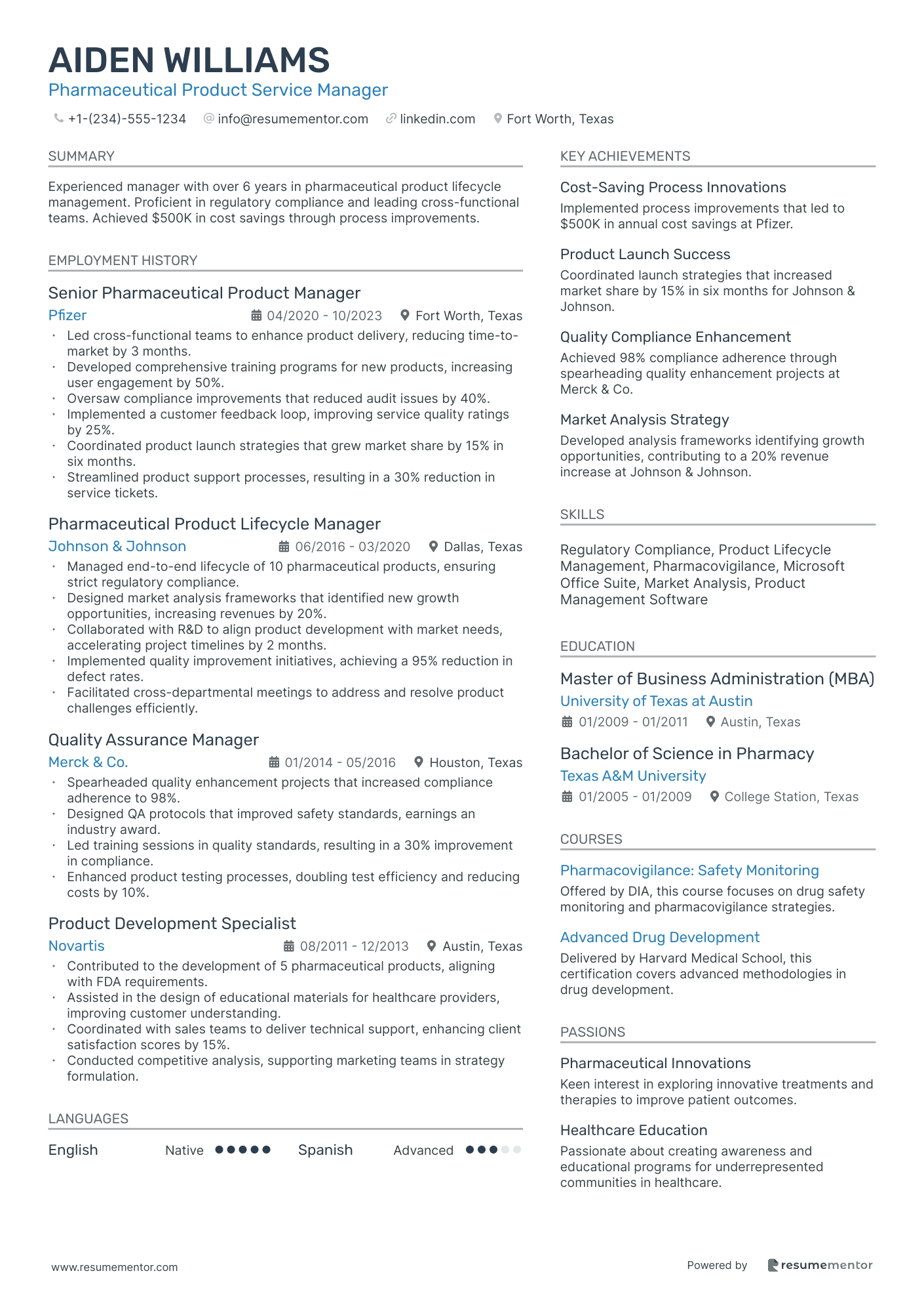 Pharmaceutical Product Service Manager