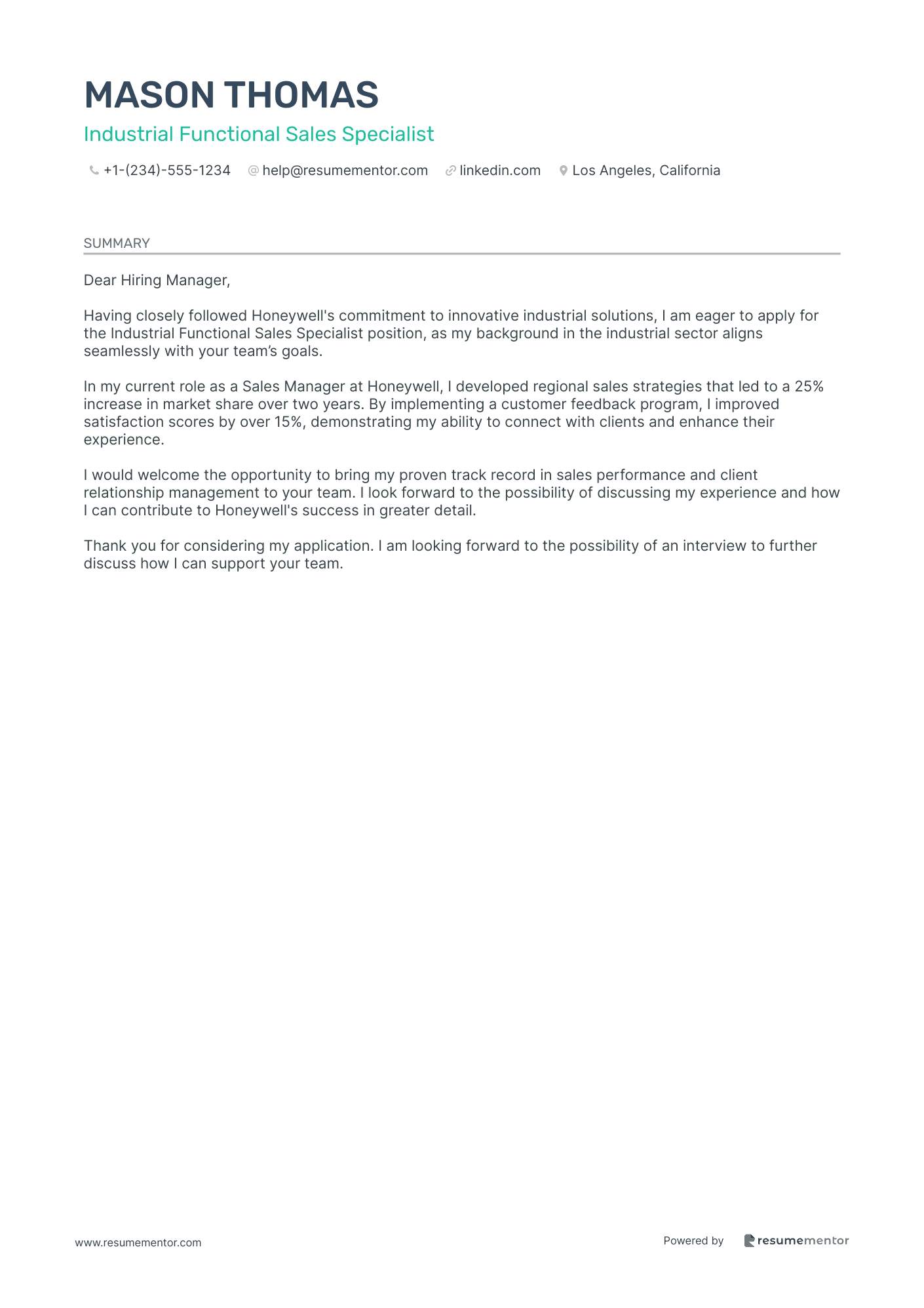 Industrial Functional Sales Specialist