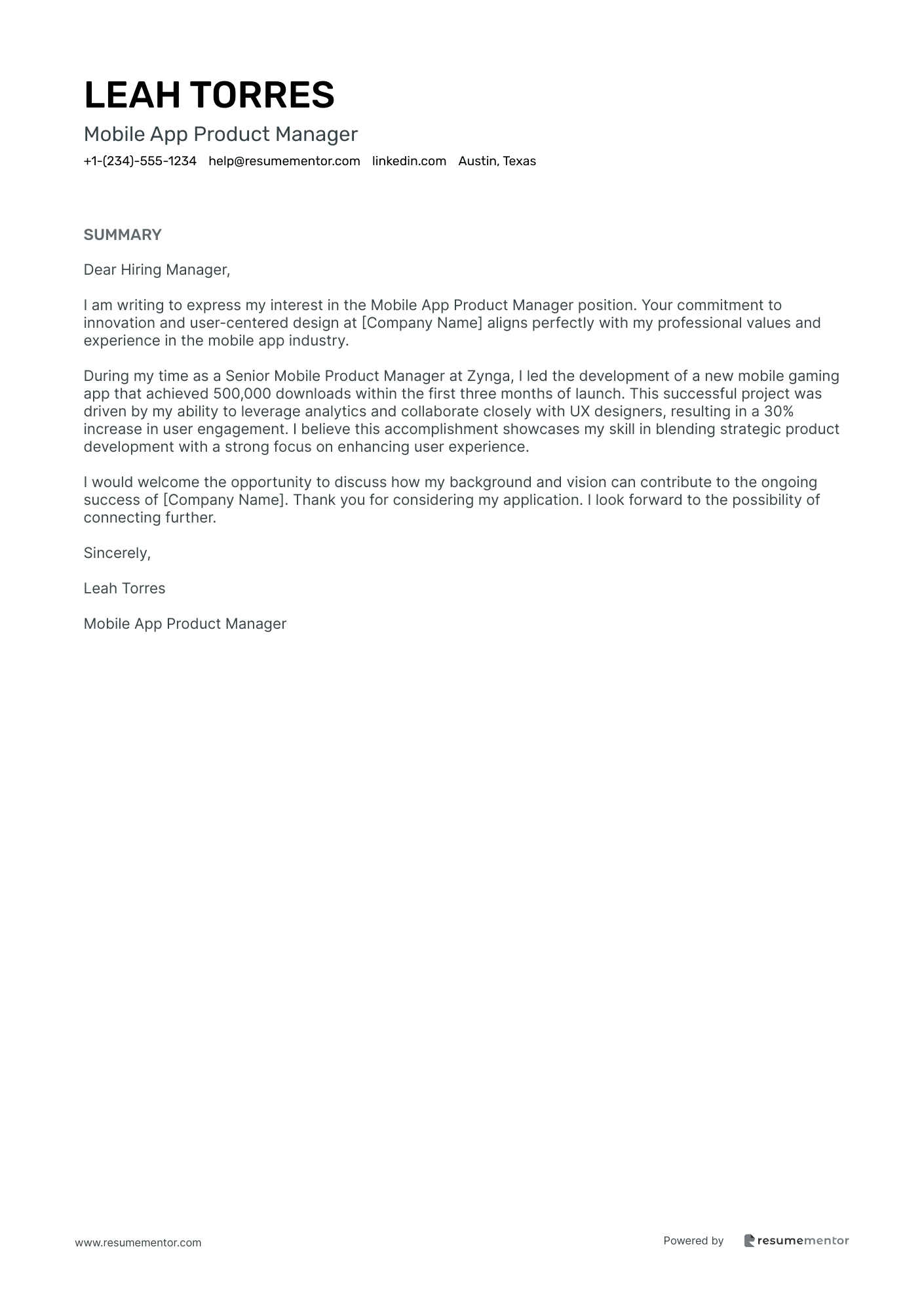 Mobile App Product Manager