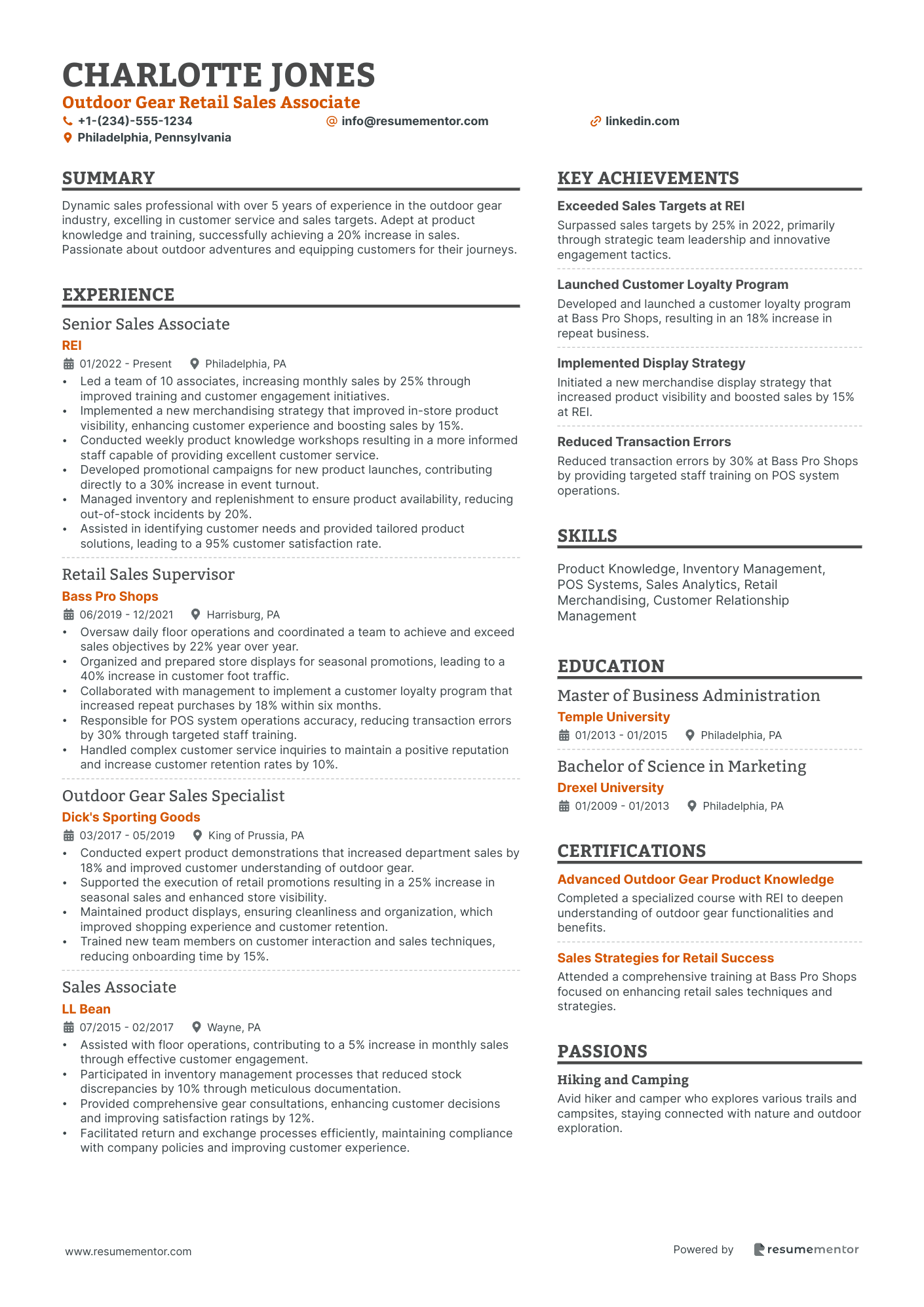 Outdoor Gear Retail Sales Associate