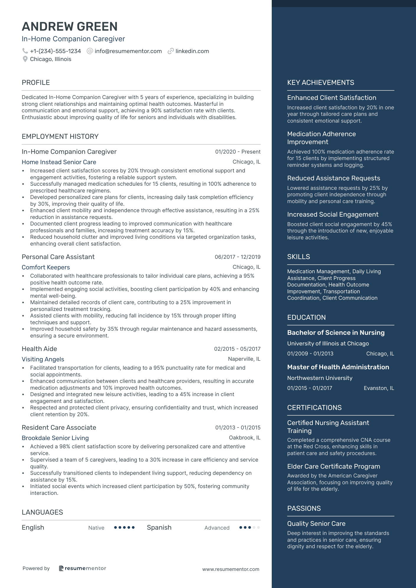 In Home Companion Caregiver