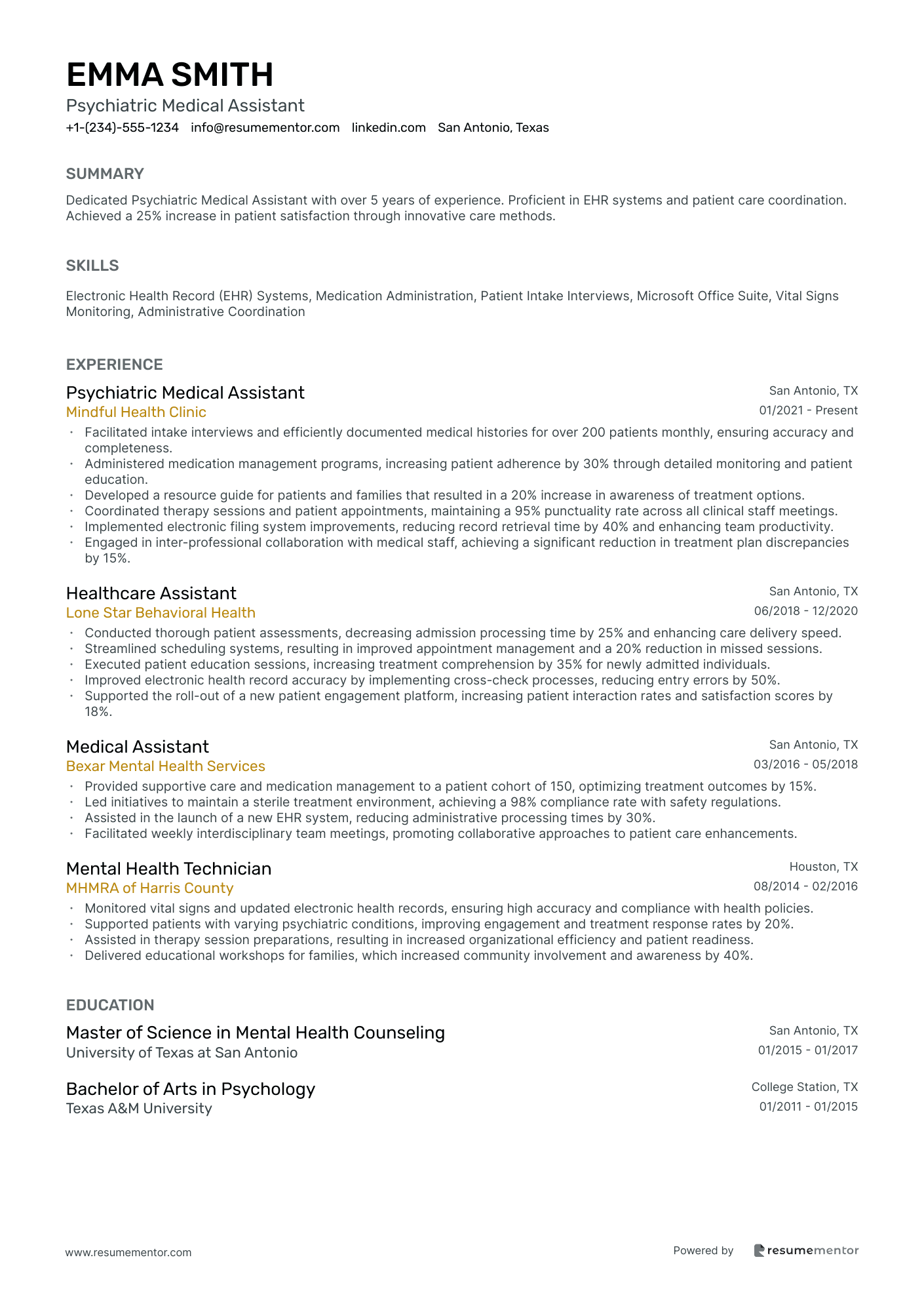 Psychiatric Medical Assistant