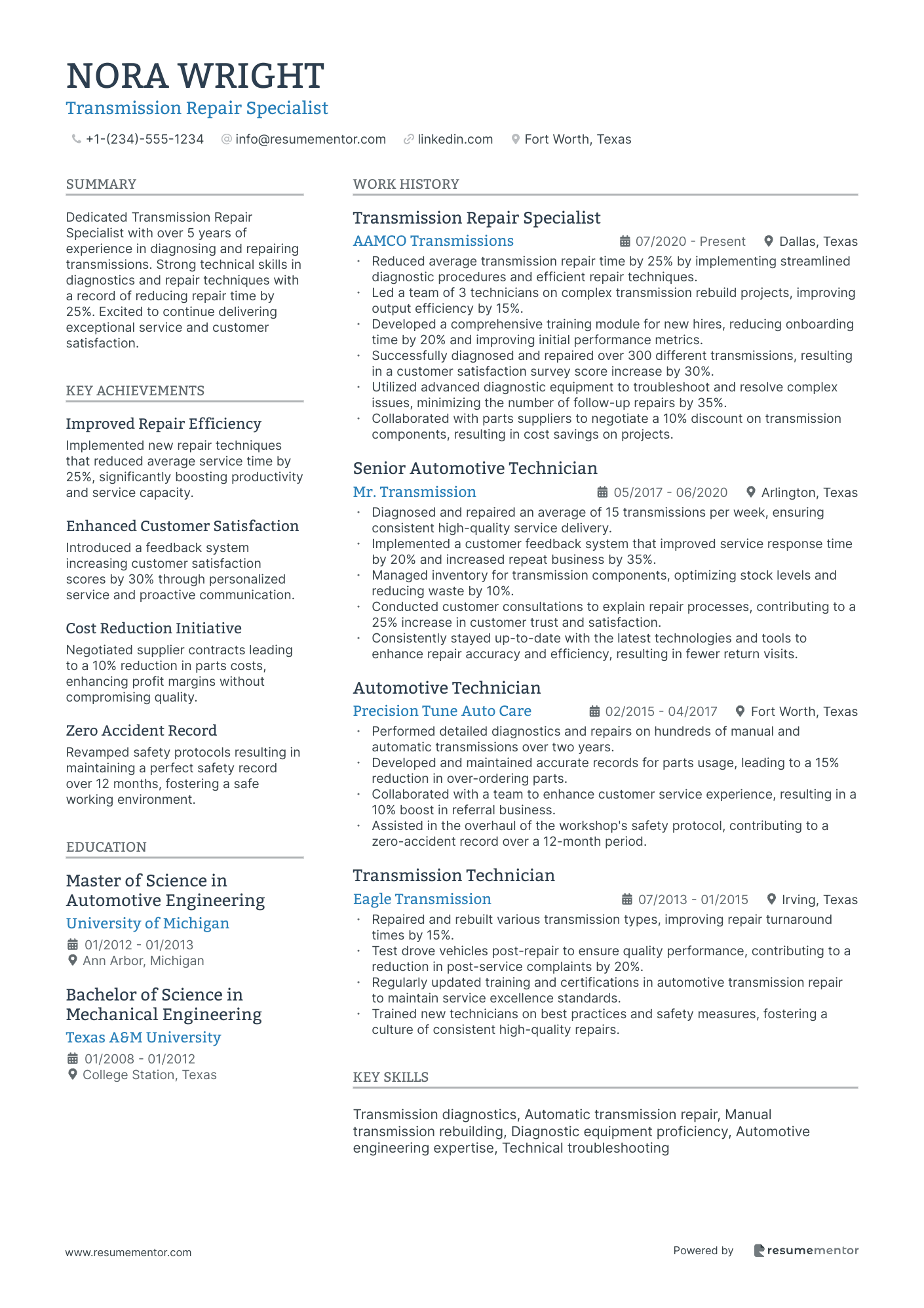 Transmission Repair Specialist